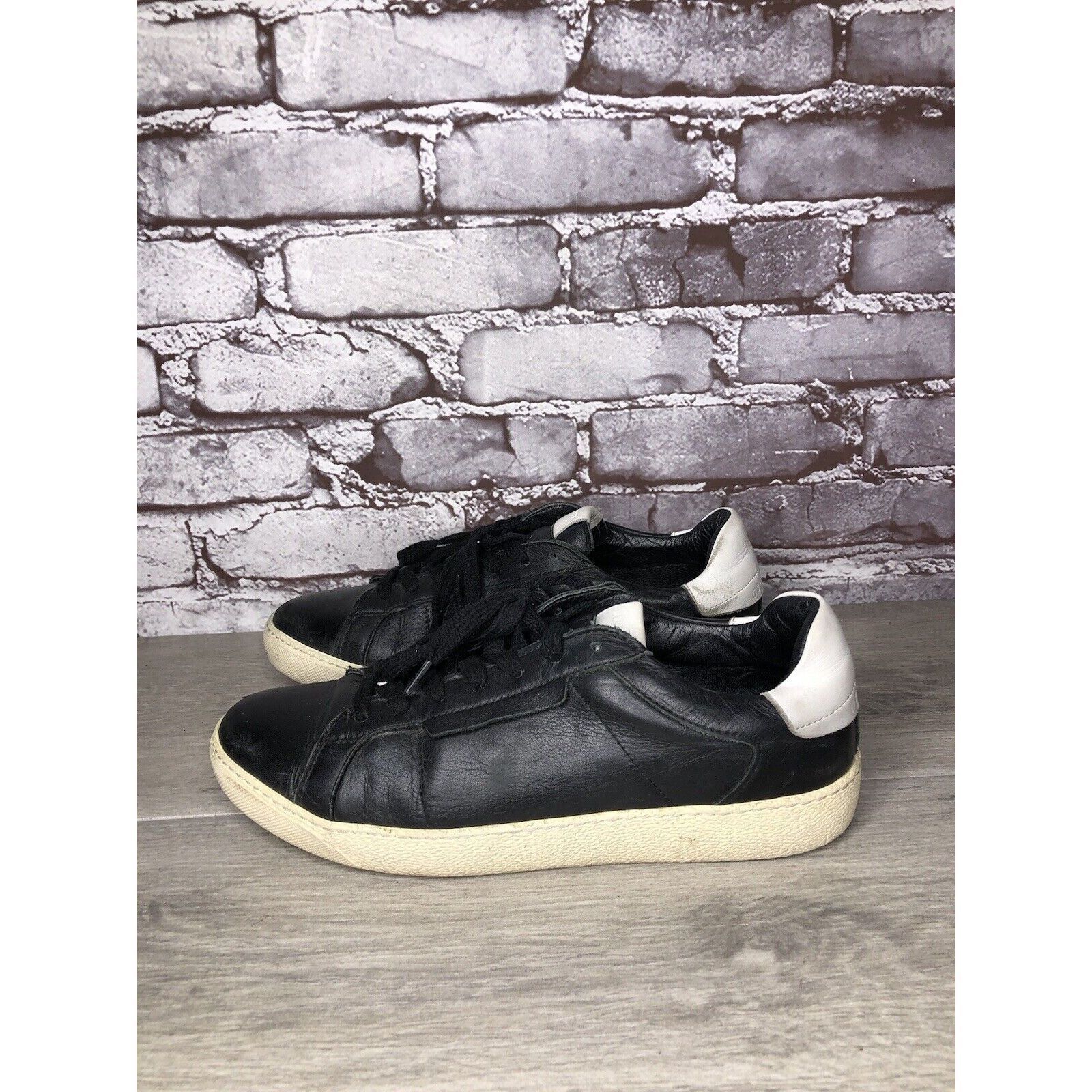Allsaints AllSaints Sheer Black White Leather Low Casual Sneakers Wome Size US 9 / IT 39 - 13 Thumbnail