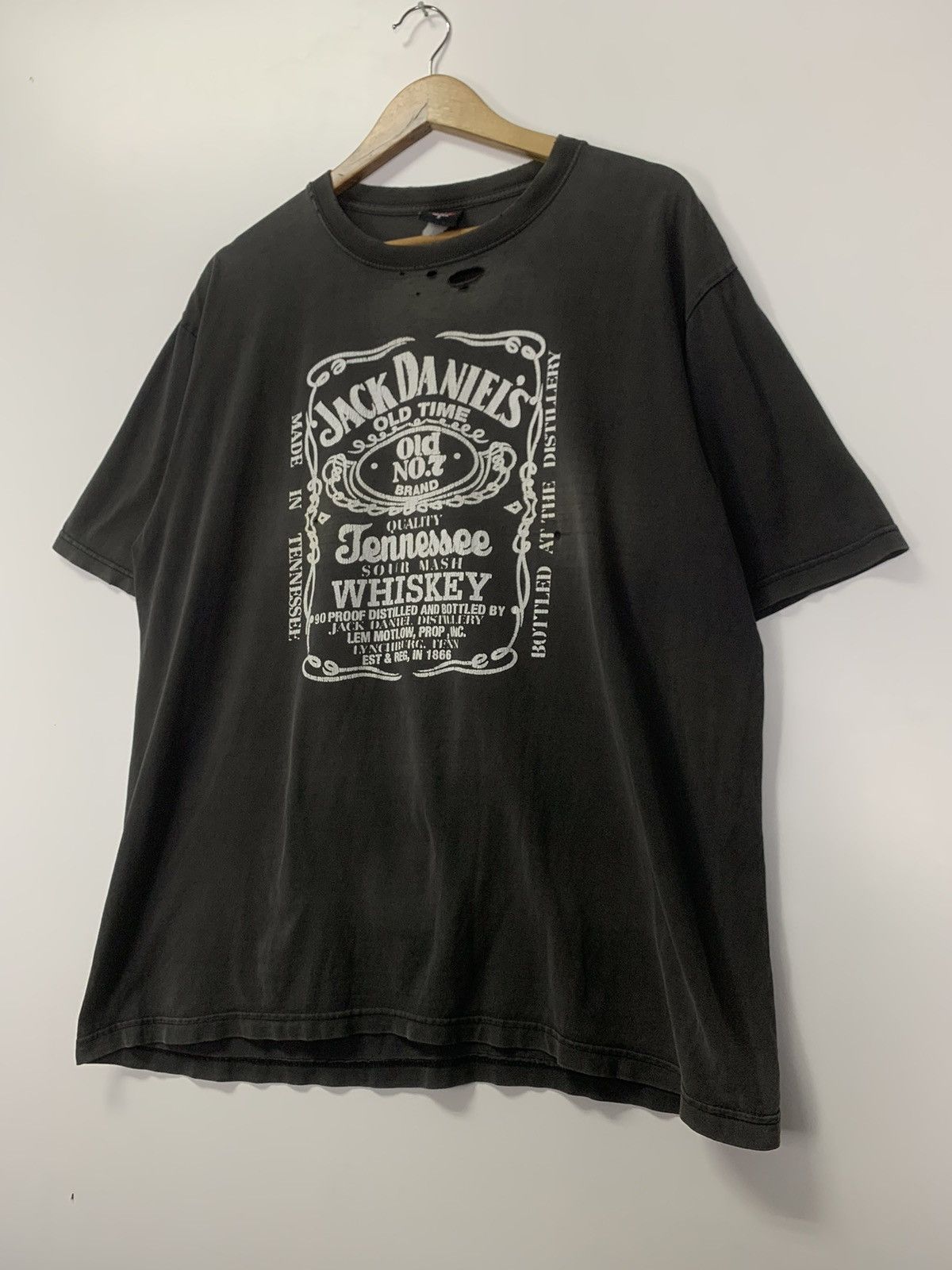 Vintage Vintage 90s Jack Deniels distress T-shirt Size US L / EU 52-54 / 3 - 5 Thumbnail