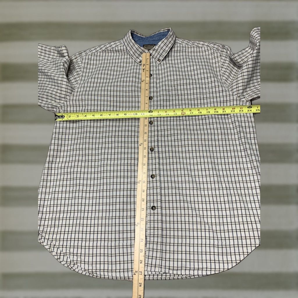 Vintage C.E Schmidt Shirt Long Sleeve Plaid White Brown Button-Down XL Mens Workwear Shirt Size US XL / EU 56 / 4 - 1 Thumbnail