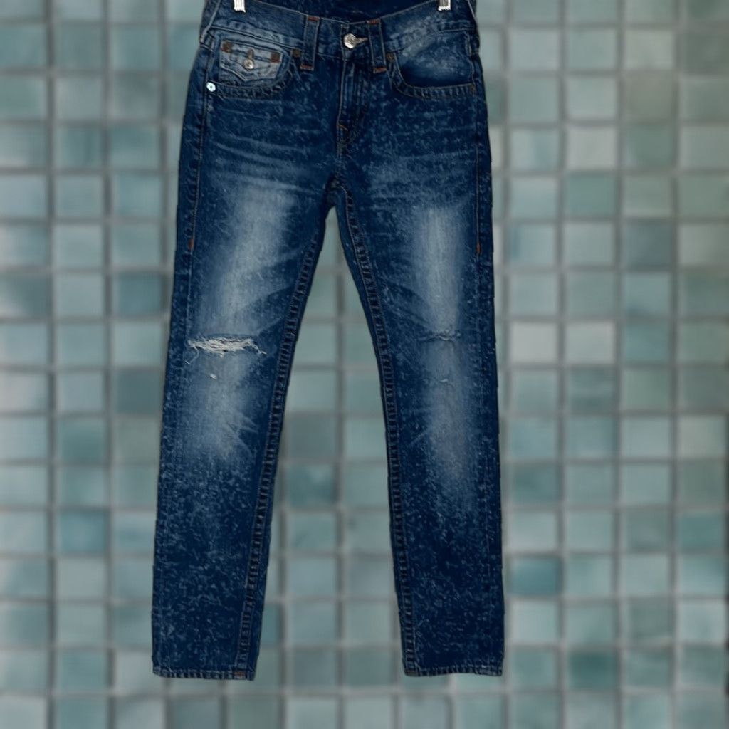 True Religion VINTAGE? Actually not vintage. Title: True Religion World Tour Skinny Jeans Men 29 Blue Acid Wash Distressed 33 Inseam Size US 29 - 1 Thumbnail