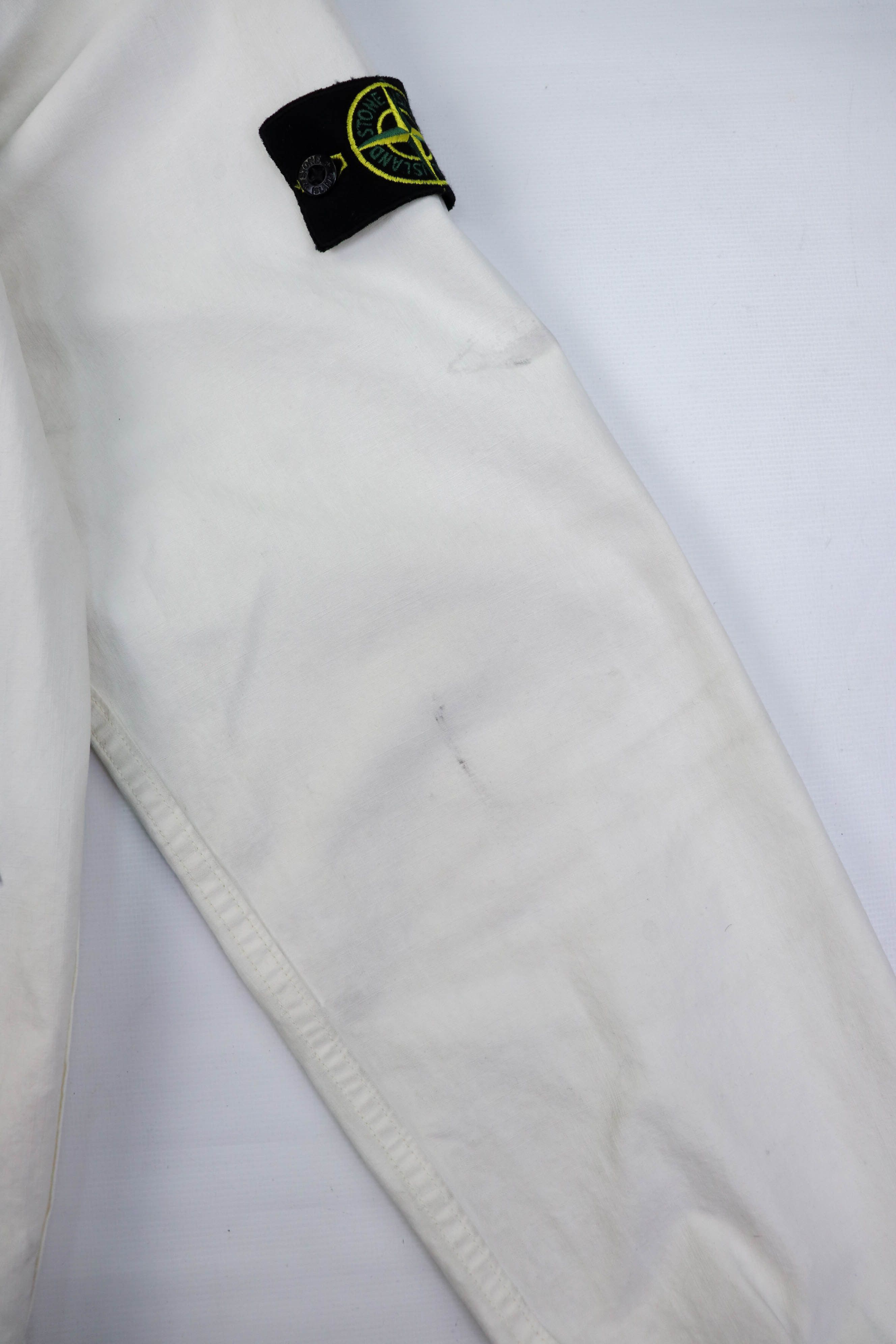 Stone Island Vintage Stone Island 06 White Laminated Cotton Hooded Jacket Size US L / EU 52-54 / 3 - 8 Thumbnail