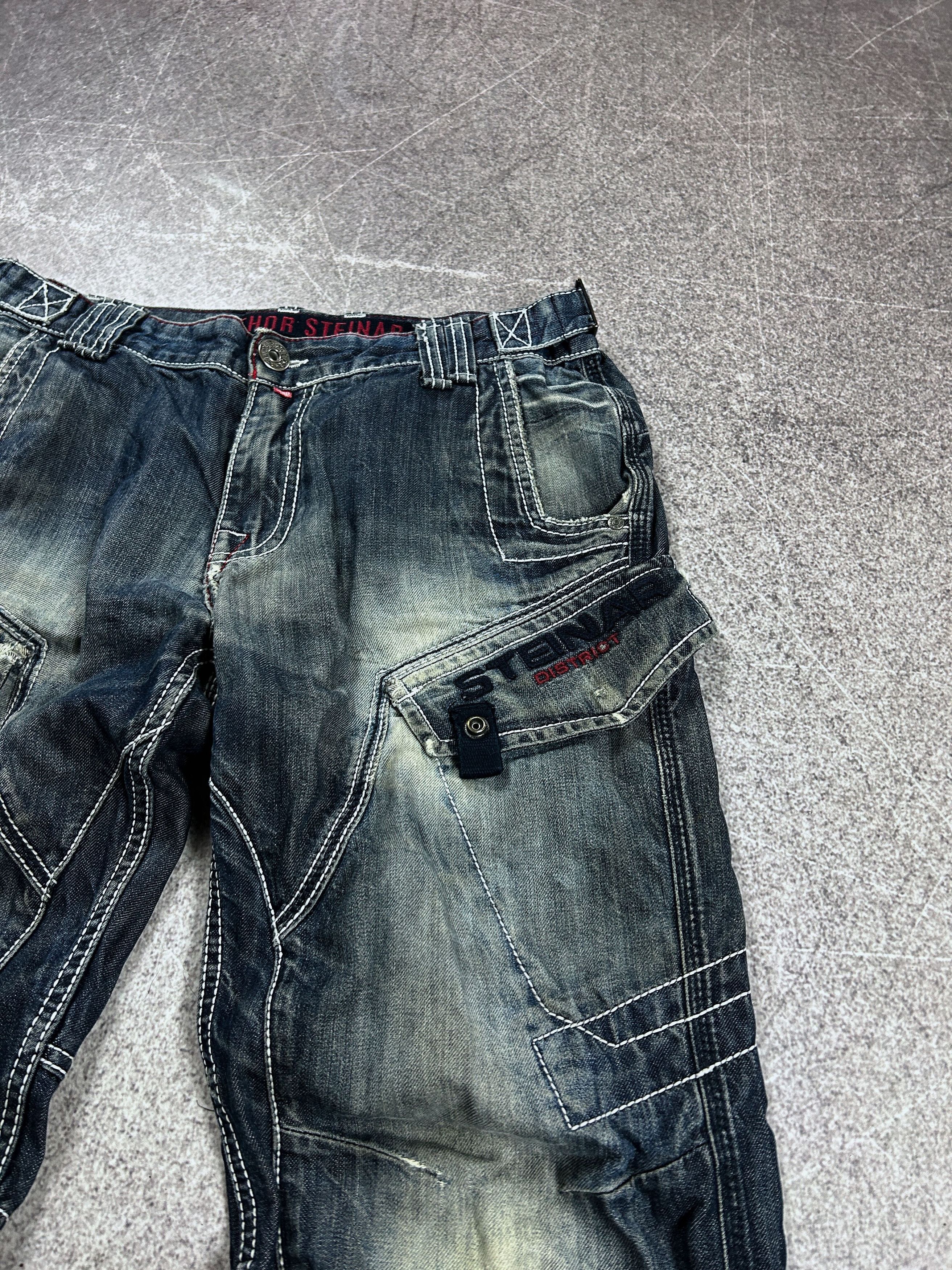Japanese Brand Cargo Denim Pants Multi Pocket Baggy Techwear Y2K Archive Size US 32 / EU 48 - 7 Thumbnail