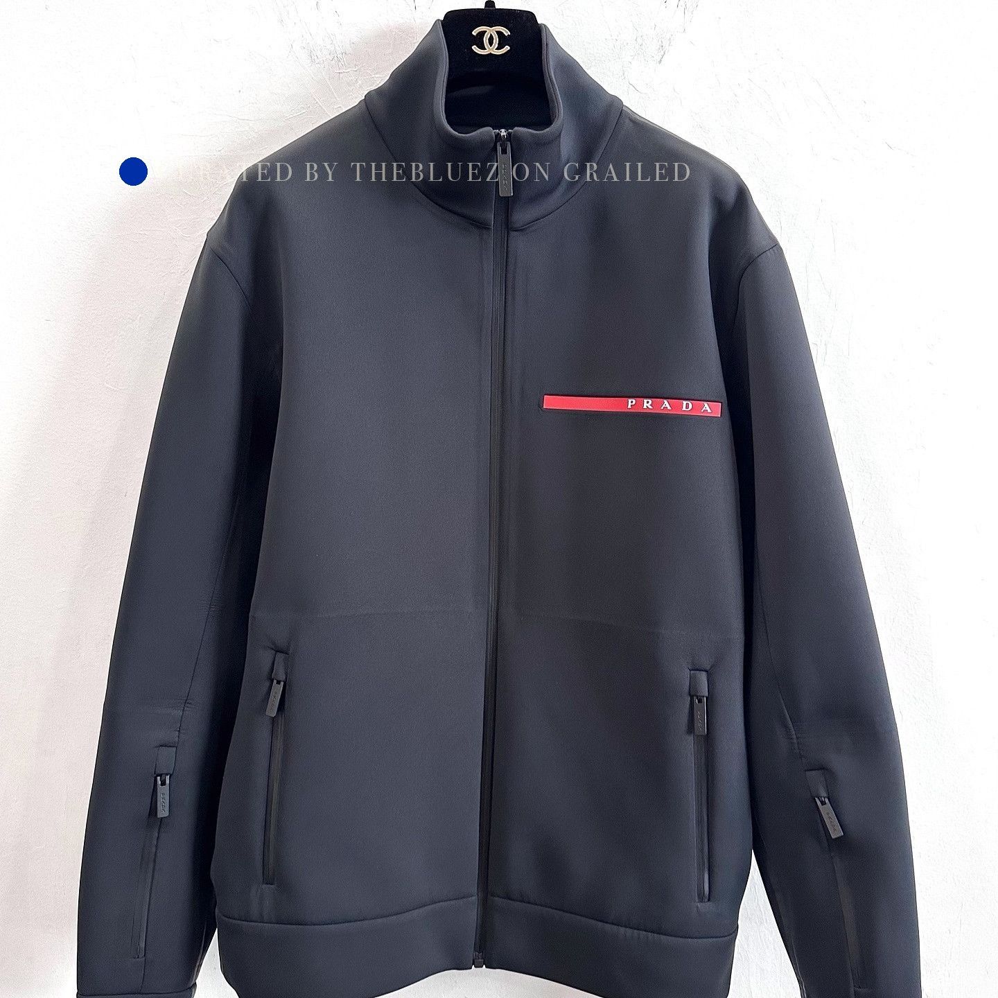 Prada Lightweight Black Logo Jersey Jacket Size US L / EU 52-54 / 3 - 1 Thumbnail