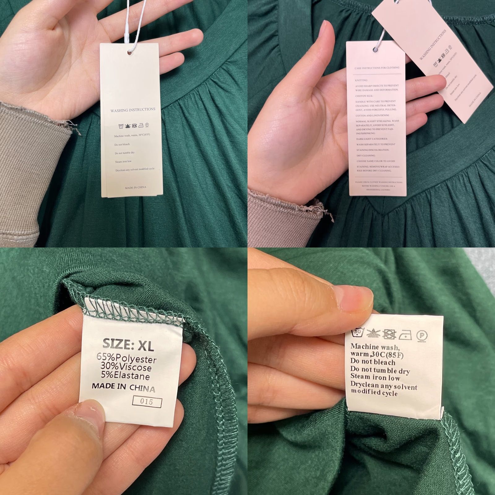 Vintage Dokotoo Blouse Top Womens XL Dark Green Summer Wear Pleated V-Neck Shirred Hem Size XL / US 12-14 / IT 48-50 - 8 Thumbnail