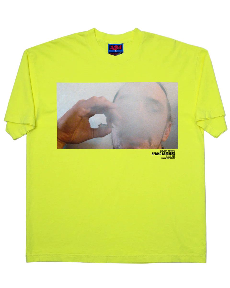 image of A24 Spring Breakers Alien Tee Movie in Neon Yellow, Men's (Size Small)