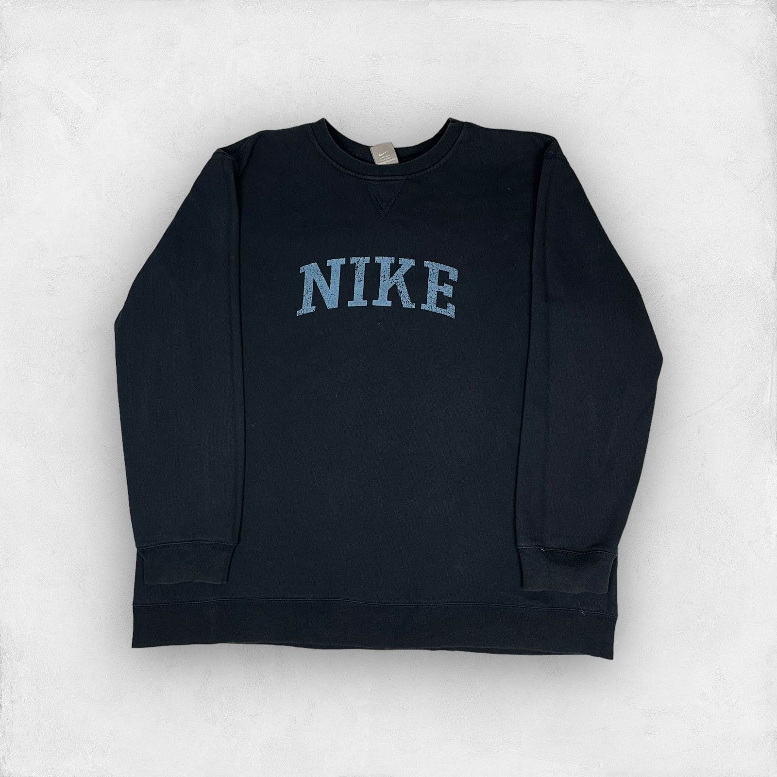 Nike × Vintage Vintage Nike Mens blue Spellout Fleece Lined Sweatshirt 2XL Size US XXL / EU 58 / 5 - 1 Thumbnail