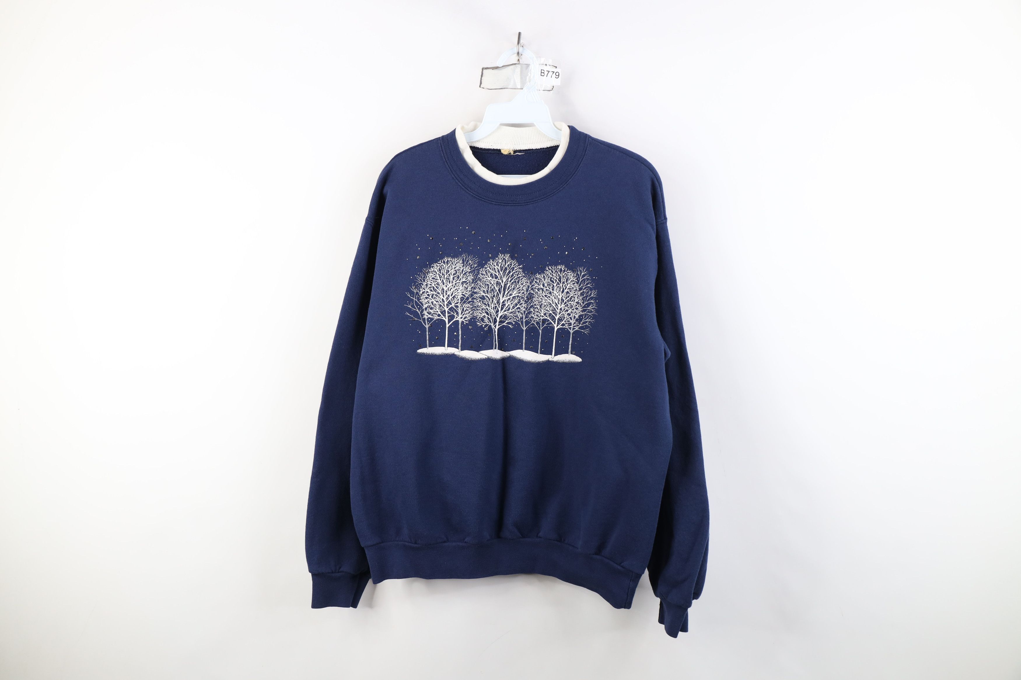 Vintage Vintage 90s Streetwear Christmas Show Trees Sweatshirt Size L / US 10 / IT 46 - 1 Thumbnail