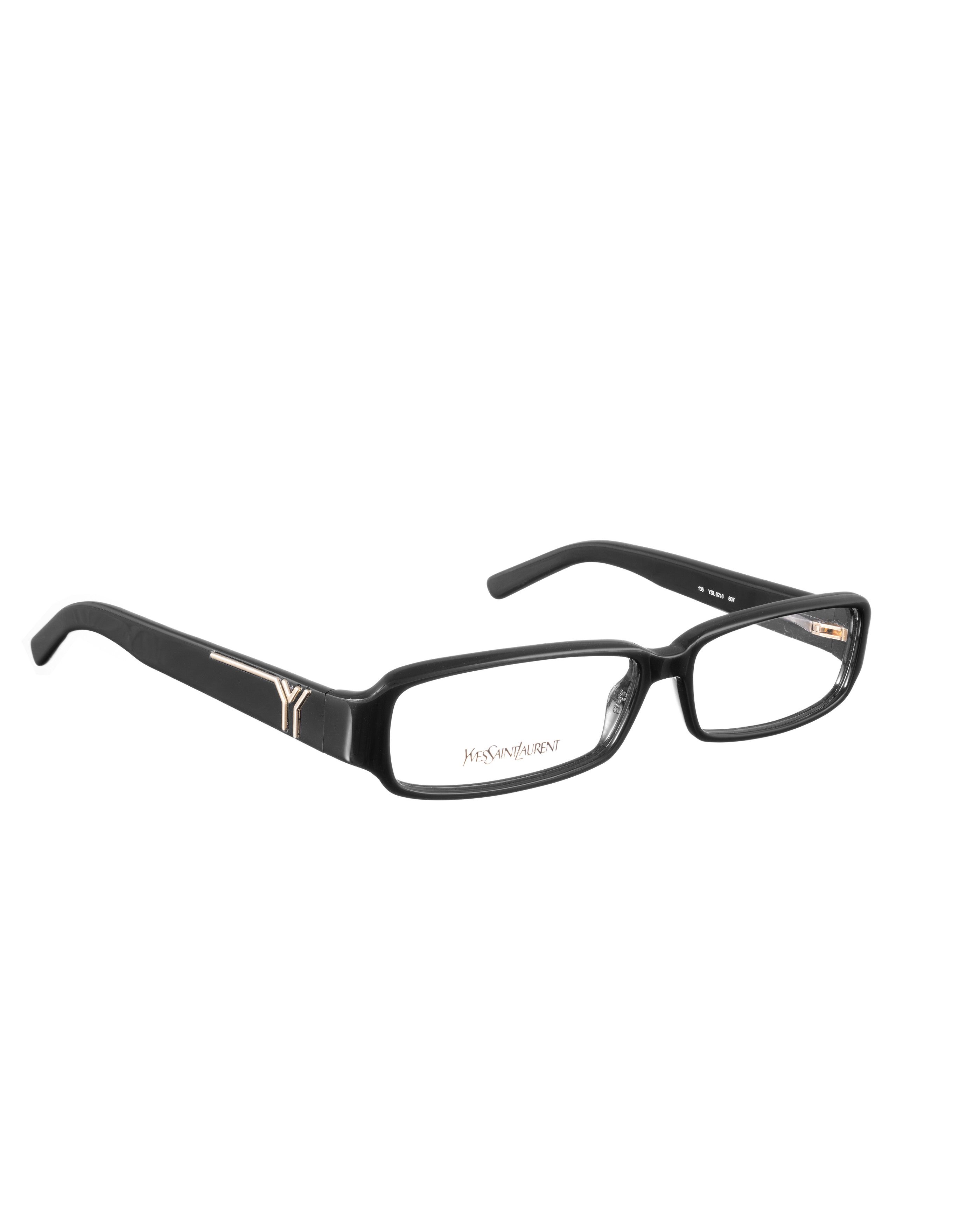 Yves Saint Laurent Yves Saint Laurent 00s Black Flat Rectangular Glasses Size ONE SIZE - 2 Thumbnail