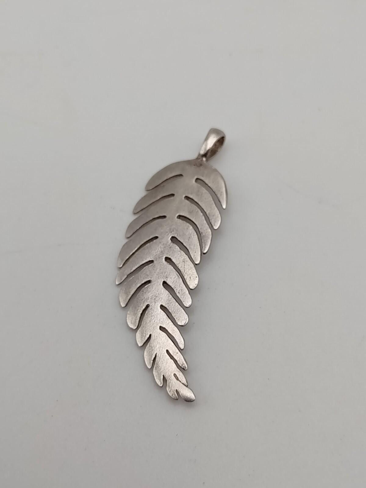 The Unbranded Brand Vintage Sterling Silver Fern Leaf Unisex Pendant 925 Size ONE SIZE - 2 Thumbnail