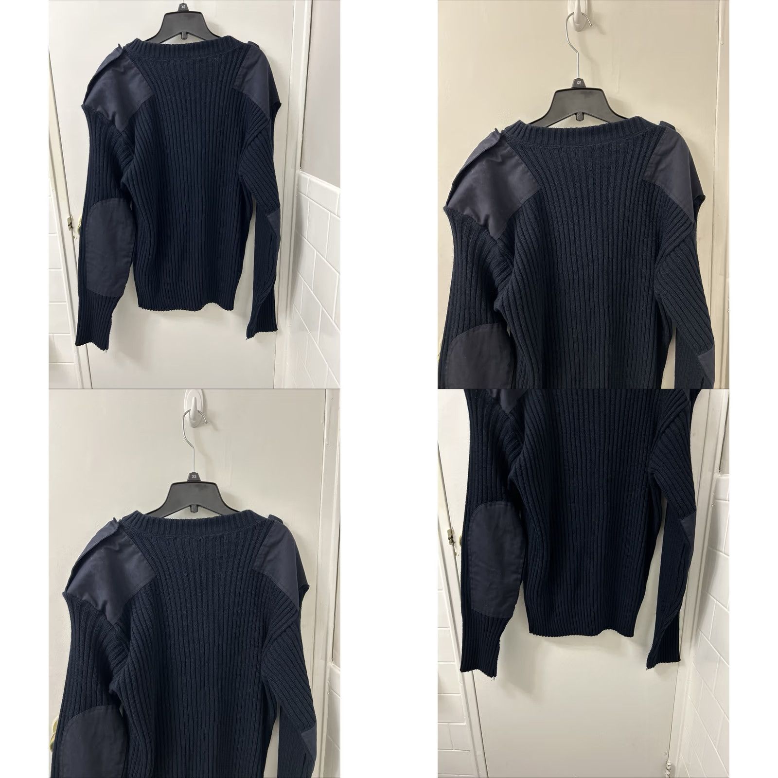 Commando VINTAGE Commando Sweater Mens XL Navy Blue Ribbed Patches Made In USA USA Patch V-Neck Pullover Size US XL / EU 56 / 4 - 8 Thumbnail