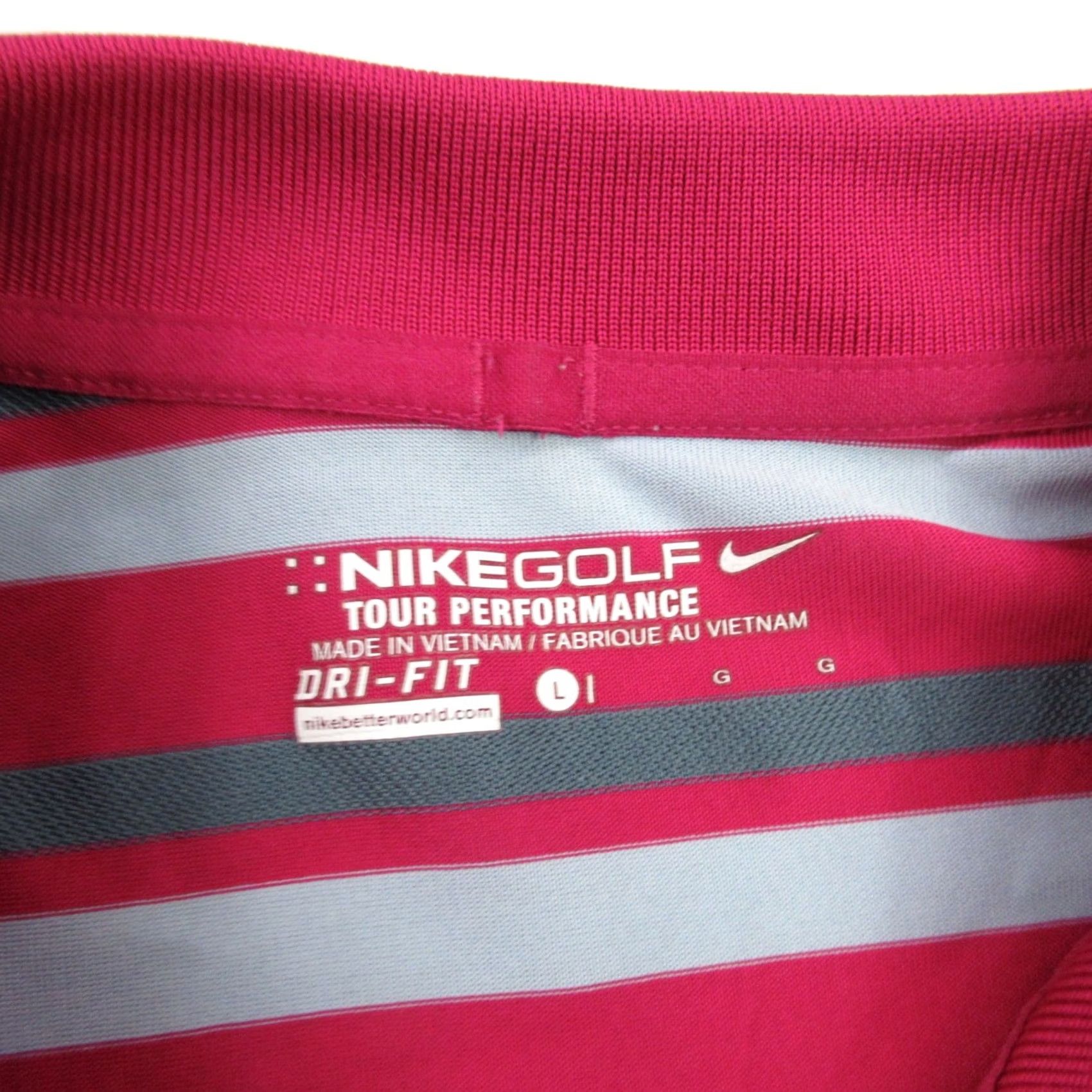 Nike Nike Shirt Mens Large Short Sleeve Golf Lightweight Dri-FIT Stripes Outdoors Tour Polo Size US L / EU 52-54 / 3 - 7 Thumbnail