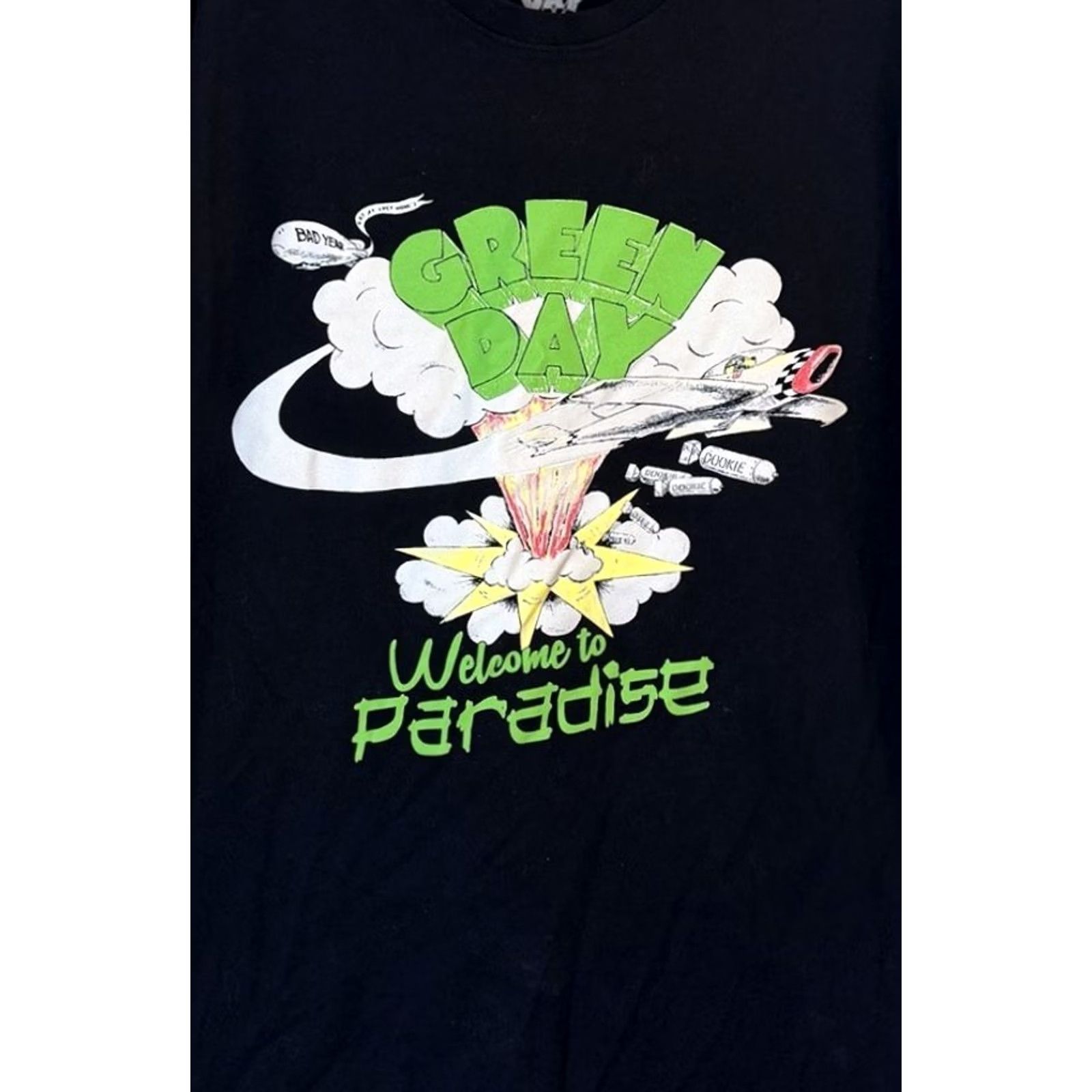 Paradise Green Day Rock Band Tee Shirt Mens Medium Black Welcome To Paradise Graphic 90s Size US M / EU 48-50 / 2 - 2 Thumbnail