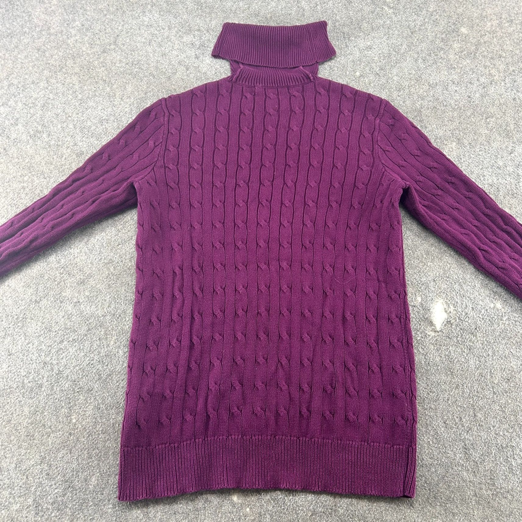 Polo Ralph Lauren Ralph Lauren Sport Sweater Women XL Purple Turtleneck Cable Knit Long Sleeve Pullover 90s Classic 80s Casual Workwear Knit Cotton Acrylic Knitwear Size XL / US 12-14 / IT 48-50 - 5 Thumbnail