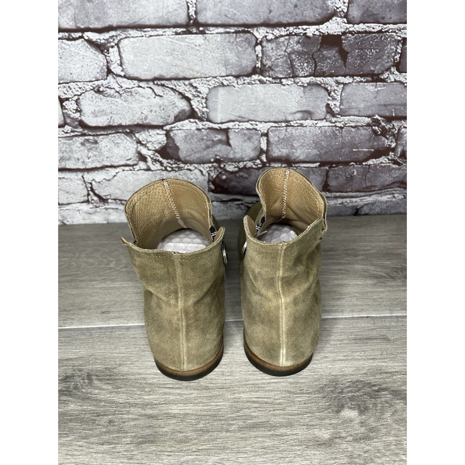 Fiorentini + Baker Fiorentini + Baker Goodyear Taupe Suede Side Zip Ankle Boots Size US 8 / IT 38 - 12 Thumbnail