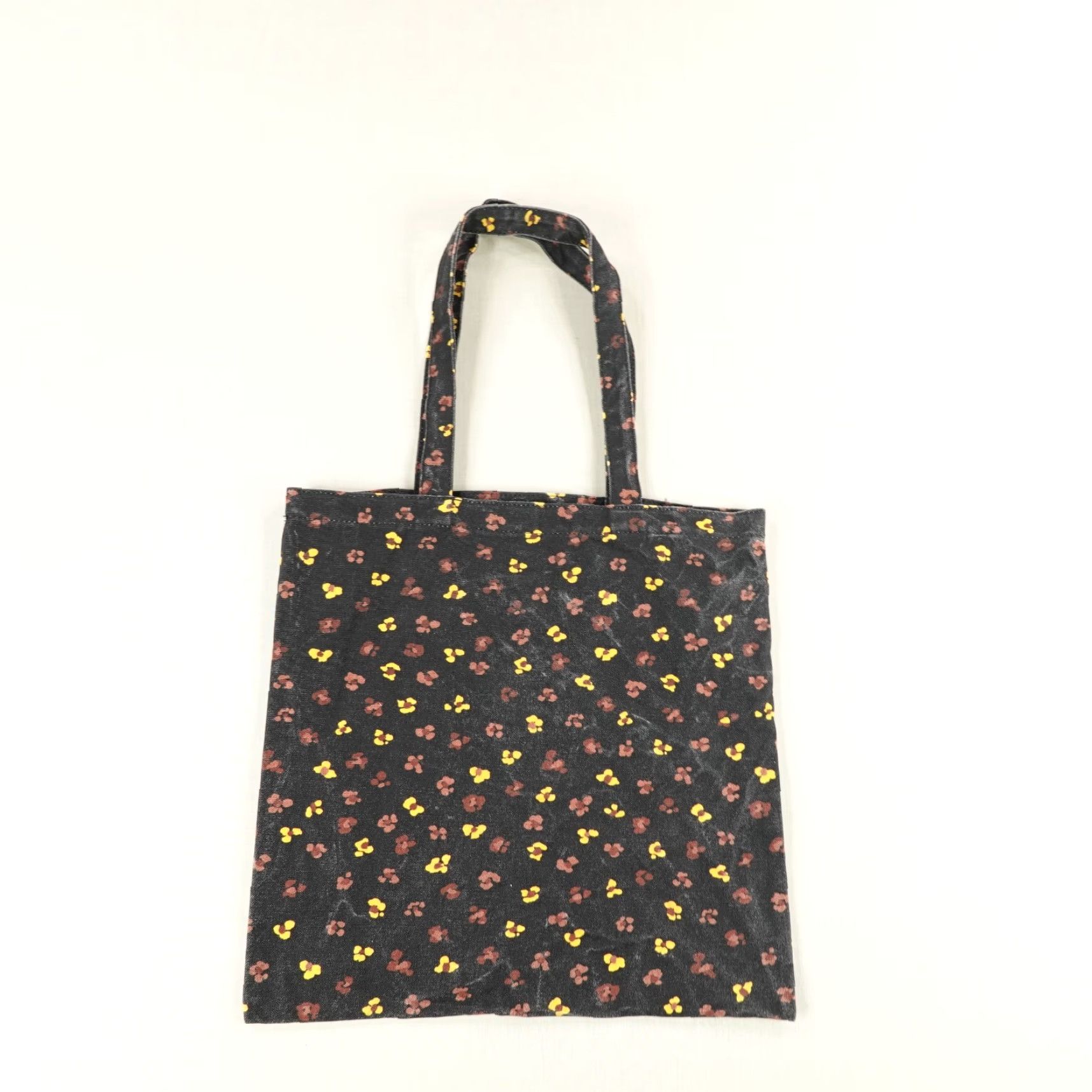 Madewell VINTAGE Madewell Floral Canvas Tote Bag Large Black Lightweight Bohemian Travel Women's Size ONE SIZE - 4 Thumbnail