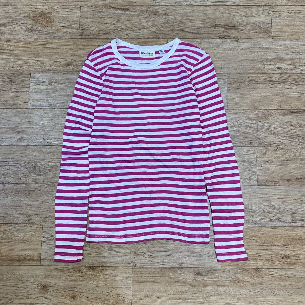 Beams Plus 2000s Beams Boy Stripe Pink Long Sleeve T-Shirt Size US XXS / EU 40 - 1 Thumbnail