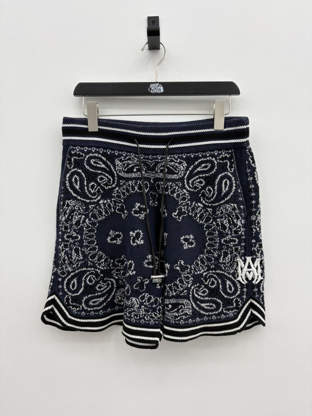 Amiri Amiri Bandana B-Ball Shorts Blue Orange | Grailed