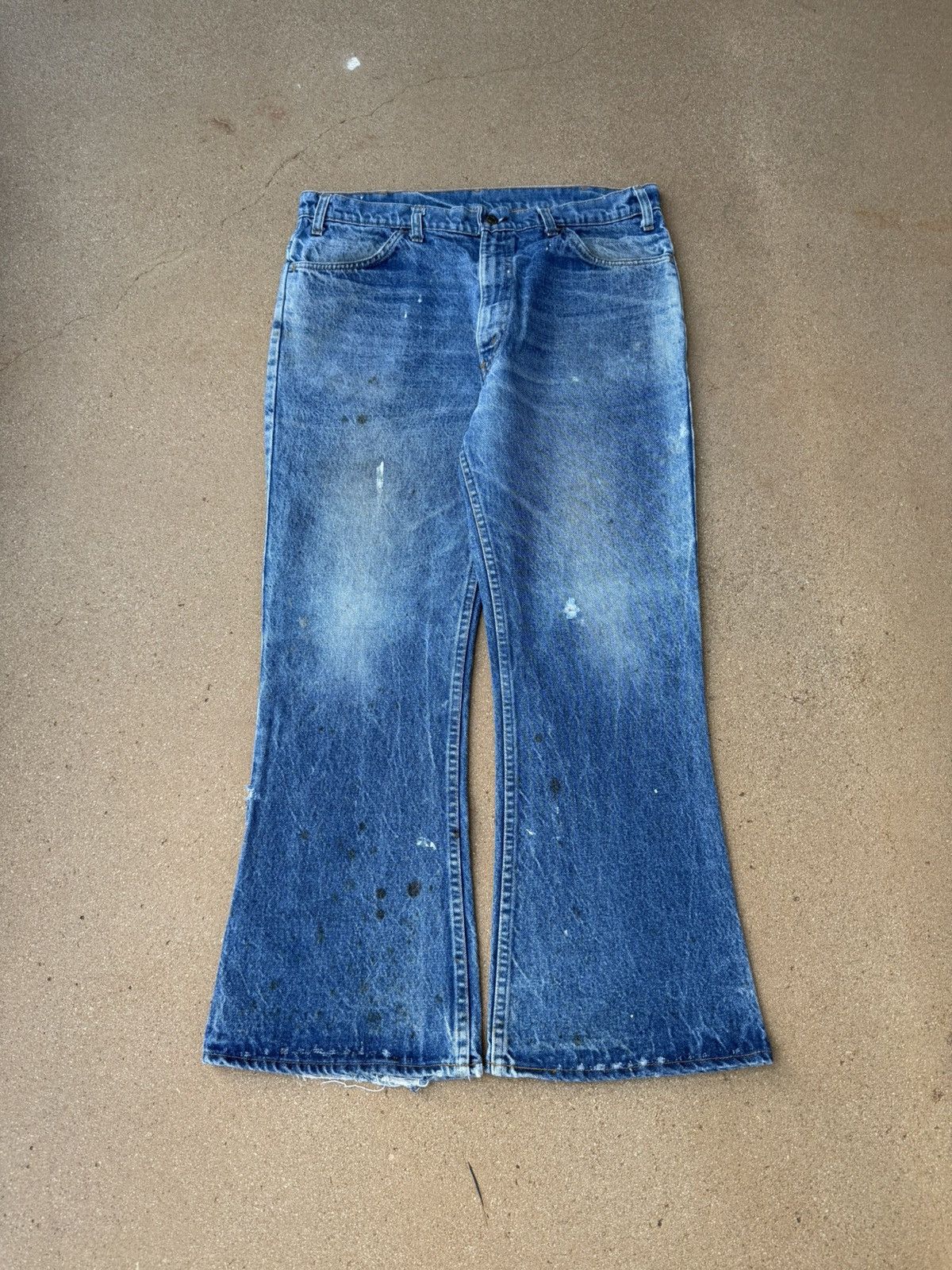Levi's Vtg 70’s Levi’s 646 Orange Tab Bellbottom Flare Jeans 36x28 Size US 36 / EU 52 - 1 Thumbnail