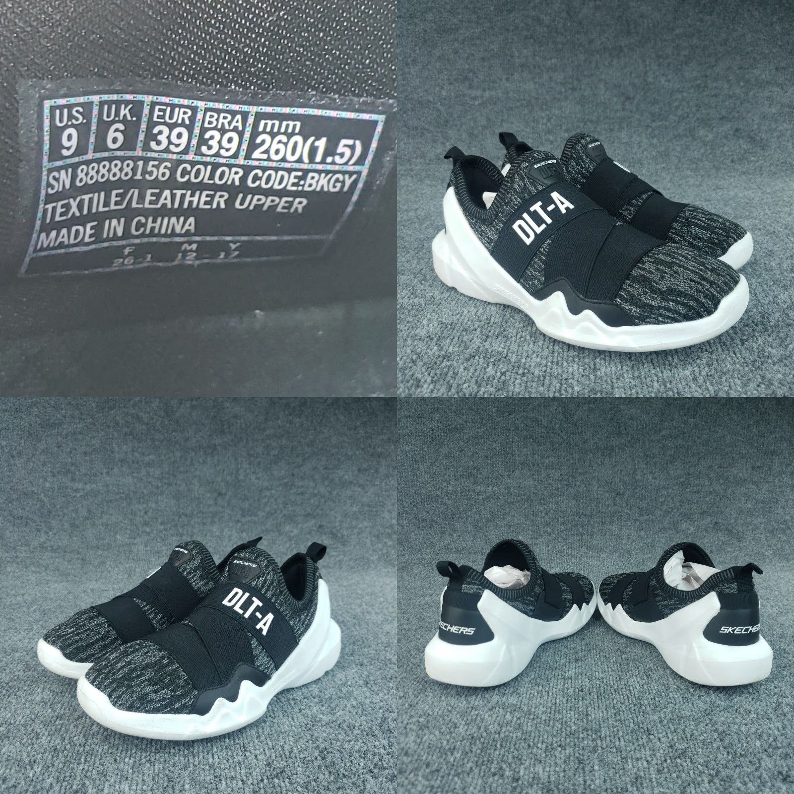SKECHERS Skechers Slip On Sneakers Womens Black Grey White 9 Static Flare Athletic Shoes Size US 9 / IT 39 - 8 Thumbnail