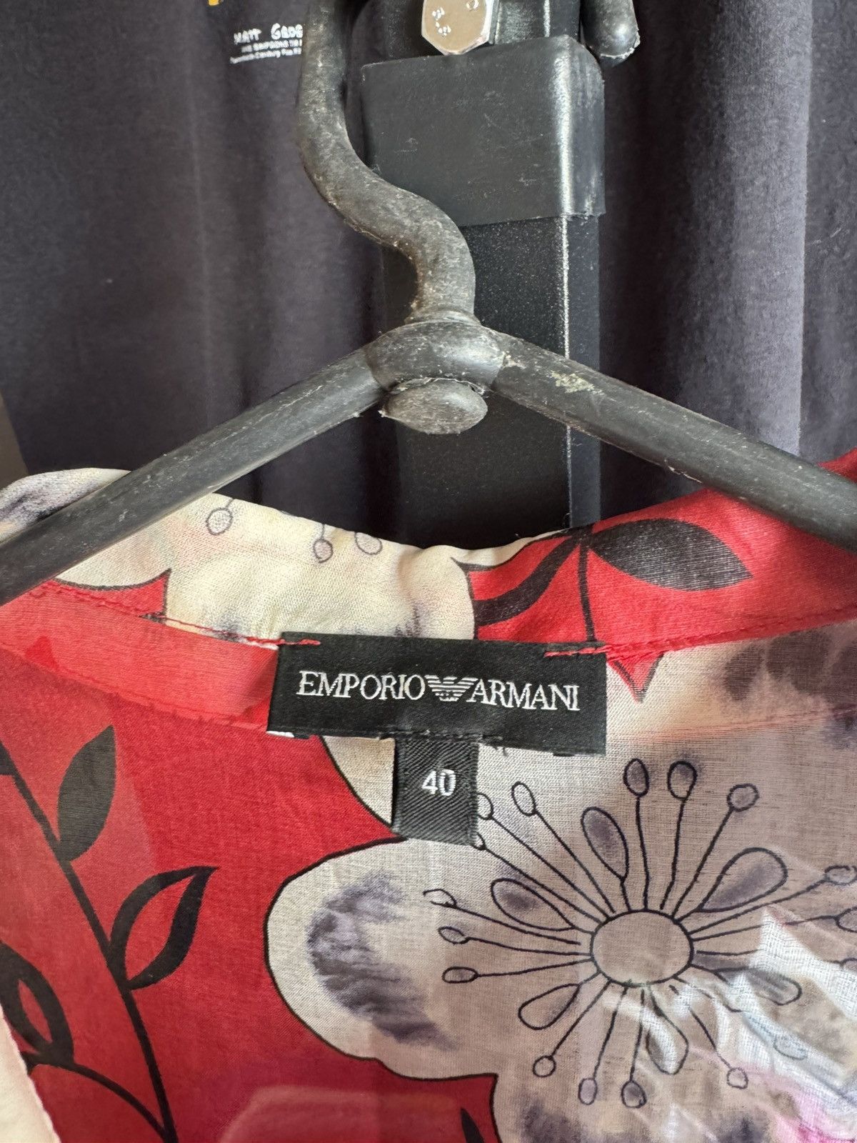 Emporio Armani Emporio Armani Silk Floral Flowers Silk Slim Dress 40 Women’s Red Designer Tunic Size S / US 4 / IT 40 - 10 Thumbnail