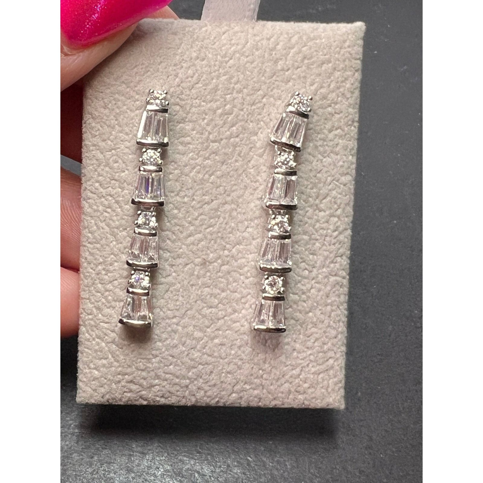Other CZ sterling silver long dangle earrings Size ONE SIZE - 5 Thumbnail