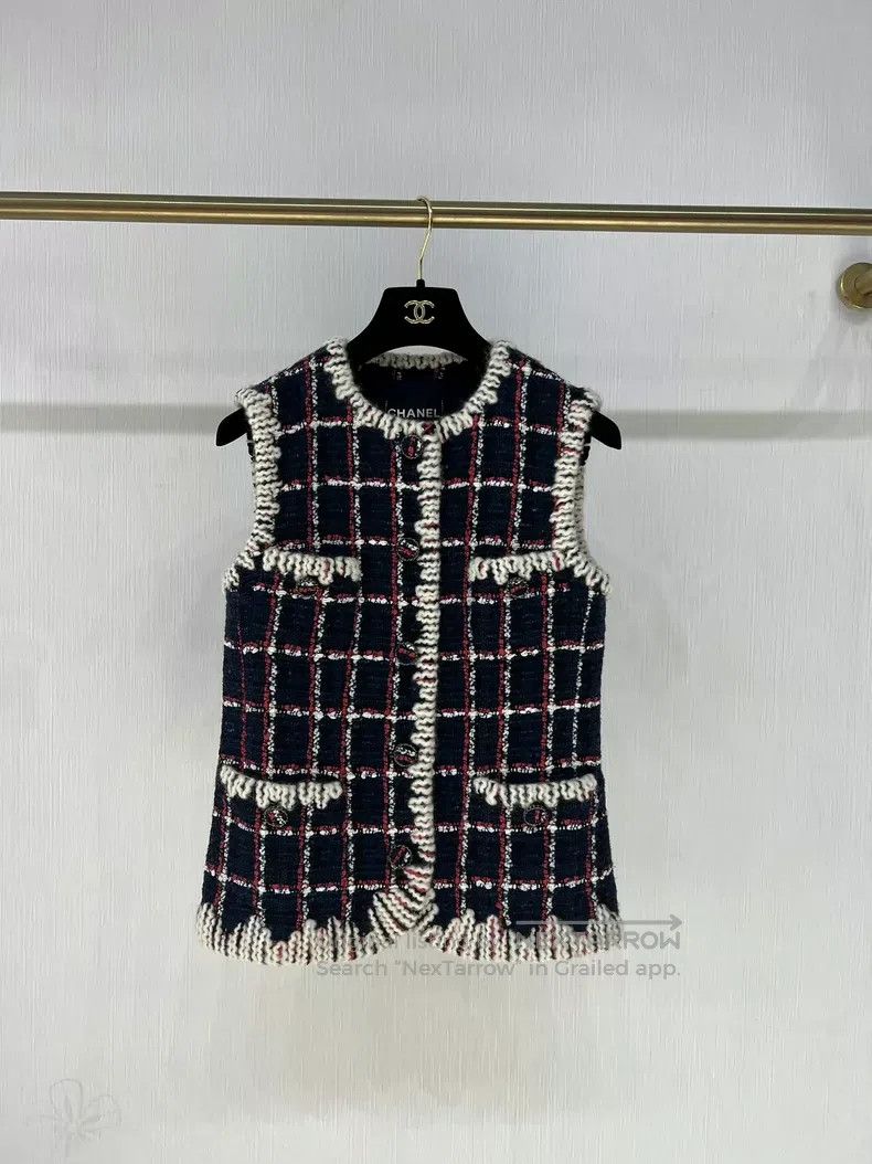 Chanel Chanel Snow series twill tweed four-pocket woven vest jack Size XXS / US 00 / IT 34 - 1 Thumbnail