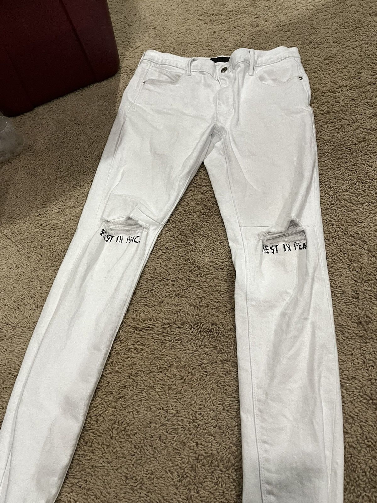 Rta White Rest In Peace RTA Jeans | Grailed