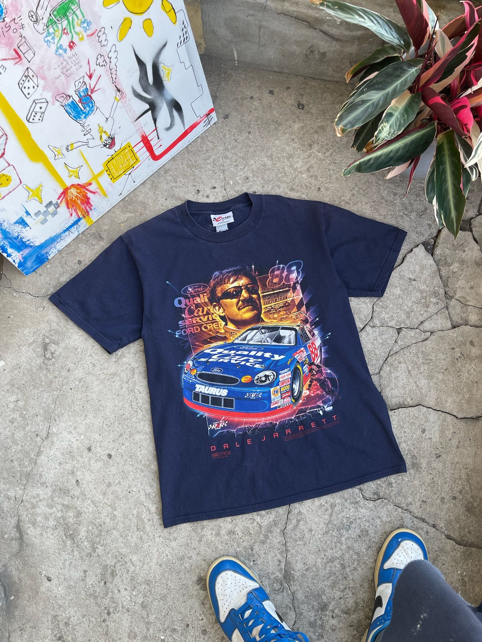 NASCAR Vintage 90s NASCAR Dale Jarrett Ford tee racing tshirt Size US M / EU 48-50 / 2 - 2 Thumbnail