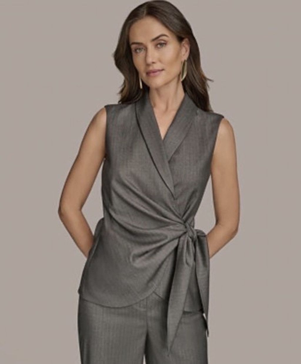 Donna Karan NWT Donna Karan New York Pinstripe Wrap Vest/Blazer Women XL Size XL / US 12-14 / IT 48-50 - 11 Thumbnail