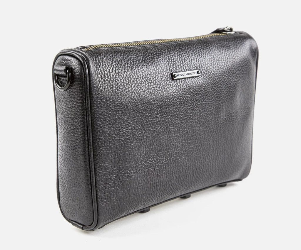 Rebecca Minkoff Rebecca Minkoff Black Leather Shellac Mini 5 Zip Handbag Size ONE SIZE - 2 Thumbnail