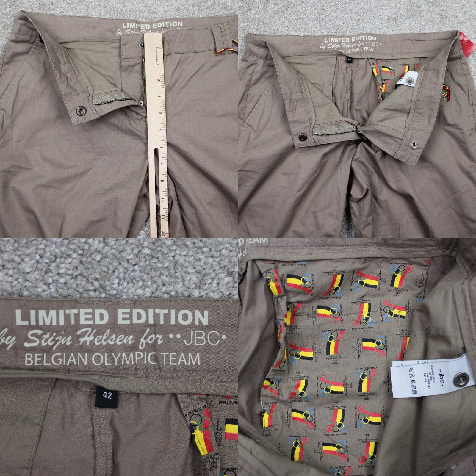 Vintage JBC Pants Beige Mens 34x32 Stijn Helsen Belgium Olympic Team Limited Edition NWT Size US 34 / EU 50 - 9 Thumbnail