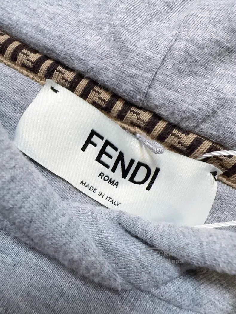 Fendi Fendi Grey letter logo print hooded sweatshirt Size M / US 6-8 / IT 42-44 - 5 Thumbnail