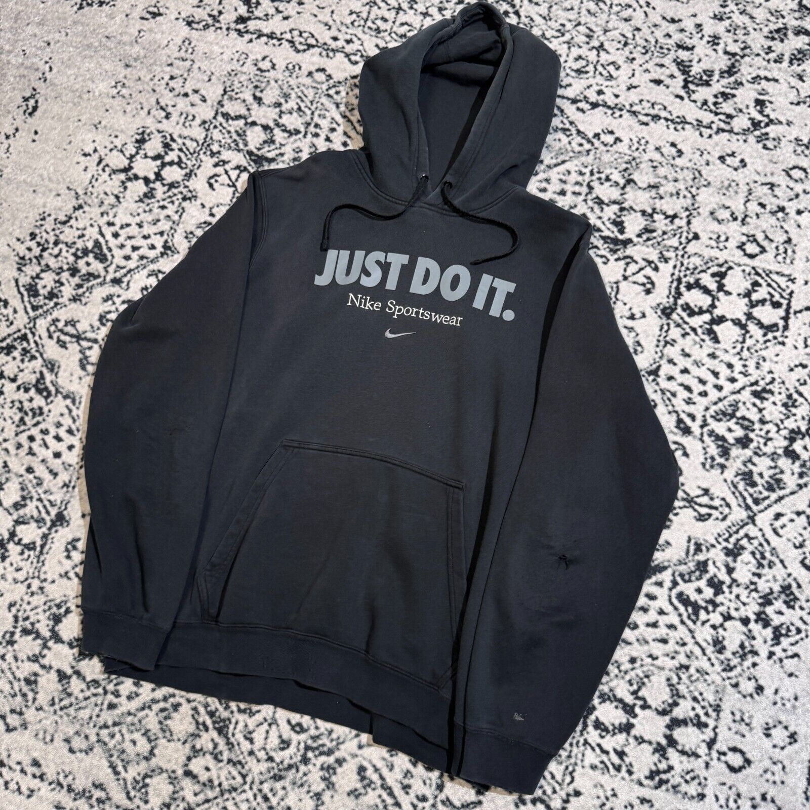Nike × Vintage Vintage Nike Black Cotton Hoodie Size L Y2K 90s swoosh Size US L / EU 52-54 / 3 - 2 Thumbnail