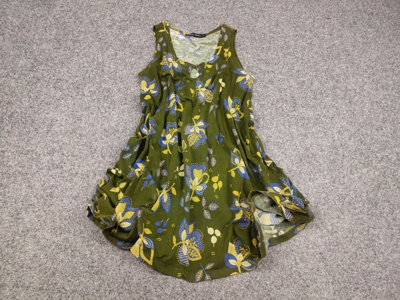 Gudrun Sjoden Gudrun Sjödén Design cotton Green Flower Pattern Tank dress Size S / US 4 / IT 40 - 2 Thumbnail