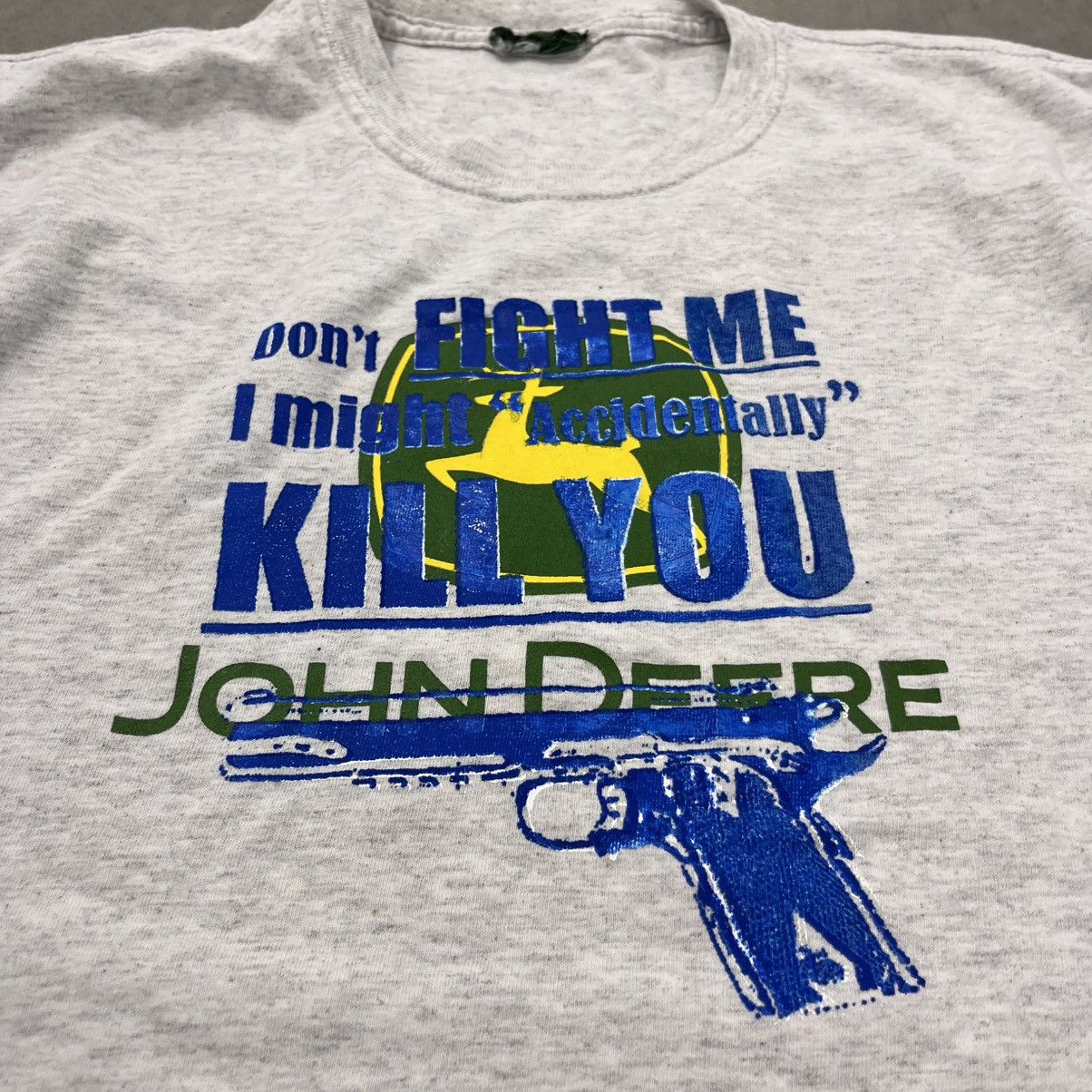 John Deere CRAZY Y2K Screen Print Joke Tee Don't Fight me John Deere M Size US M / EU 48-50 / 2 - 6 Thumbnail