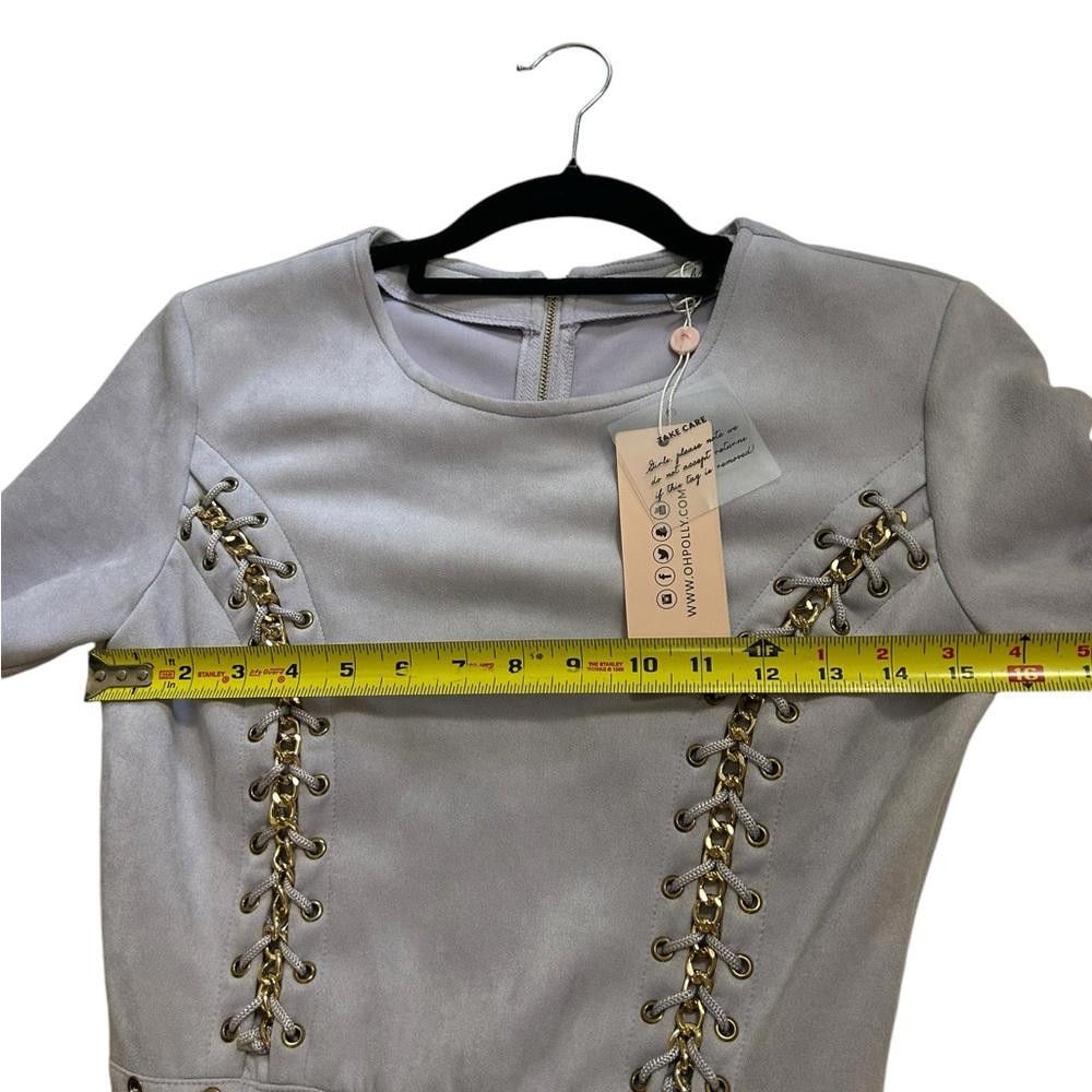 Designer Oh Polly l NWT Top Of The Chain Suede Mini Dress in Lilac 4 Size S / US 4 / IT 40 - 7 Thumbnail