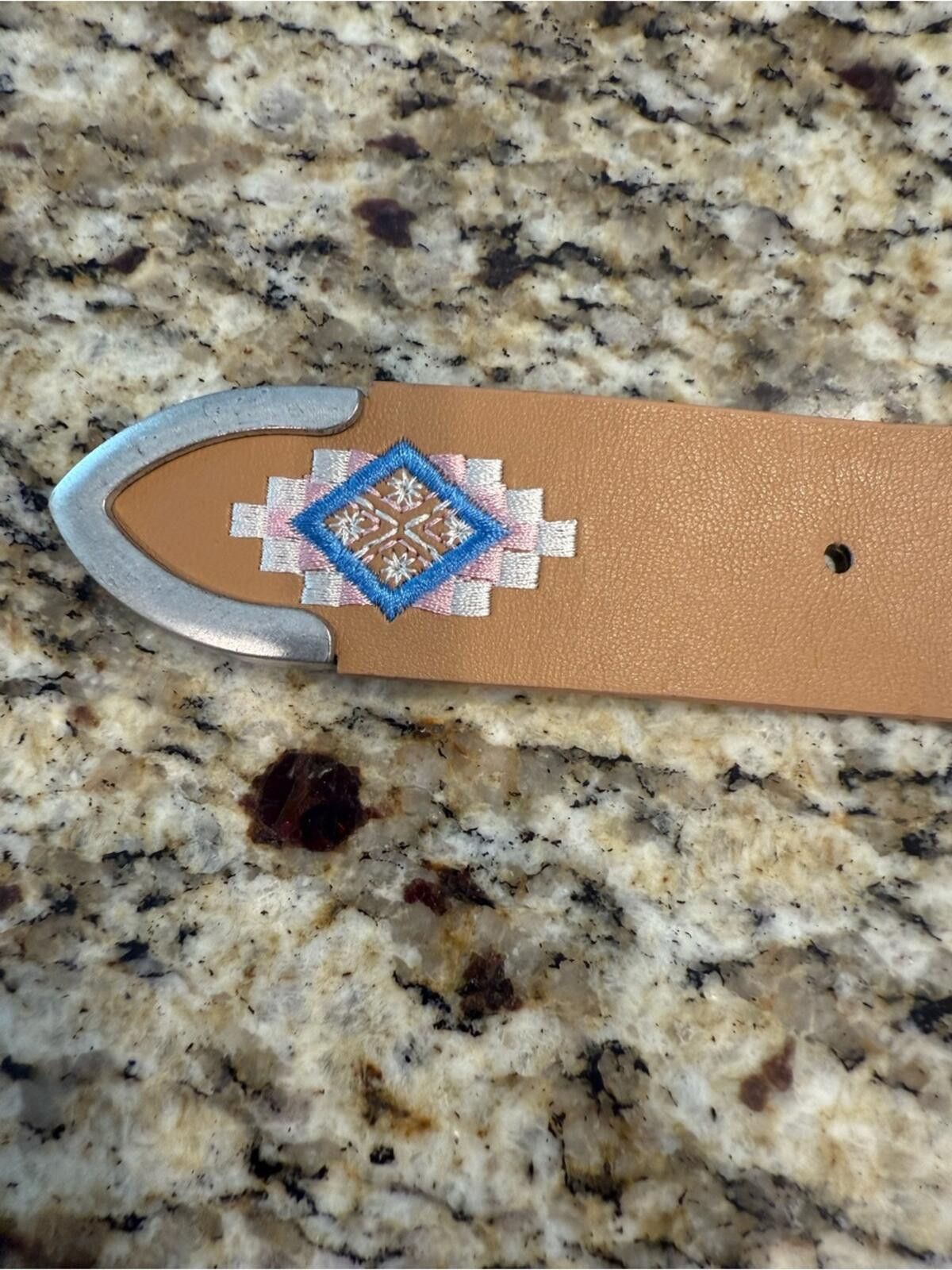 Other Light brown faux leather belt embroidered western Aztec 42” Size ONE SIZE - 7 Thumbnail