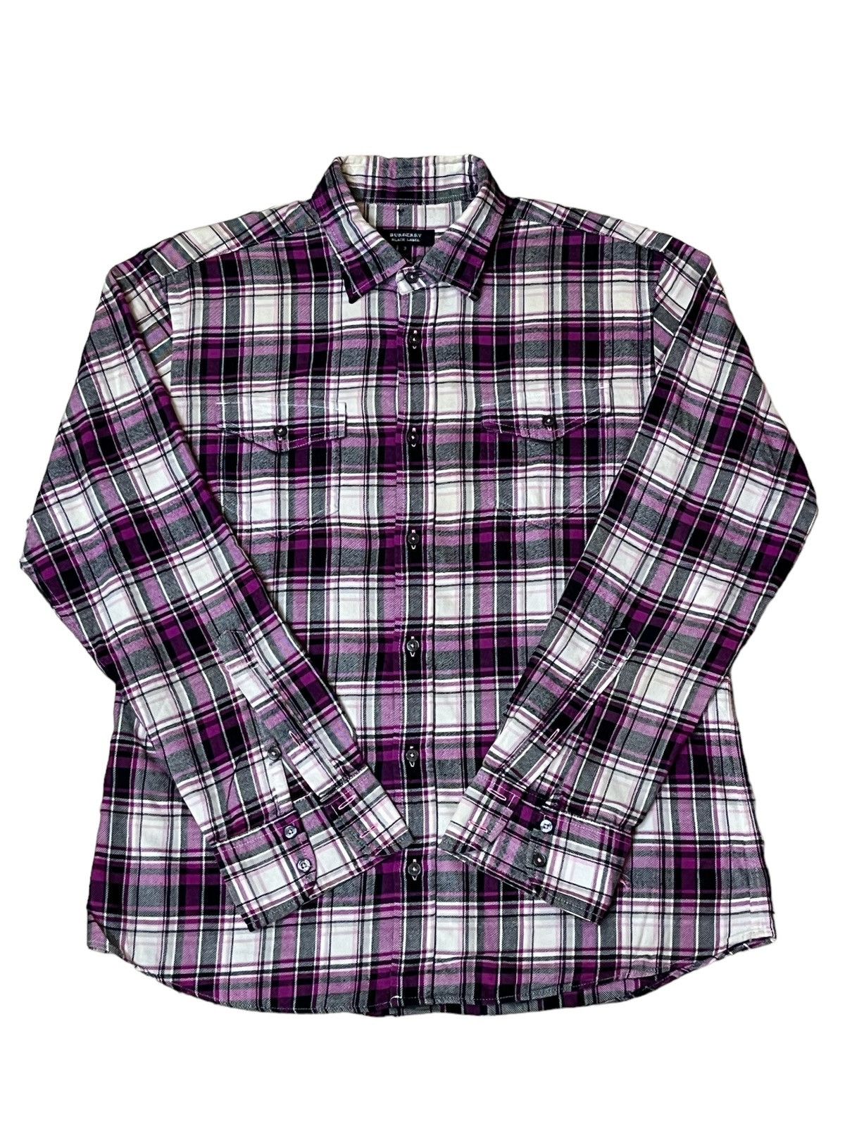 NICE💥BURBERRY BLACK LABEL FLANNEL BUTTON UPS SHIRT