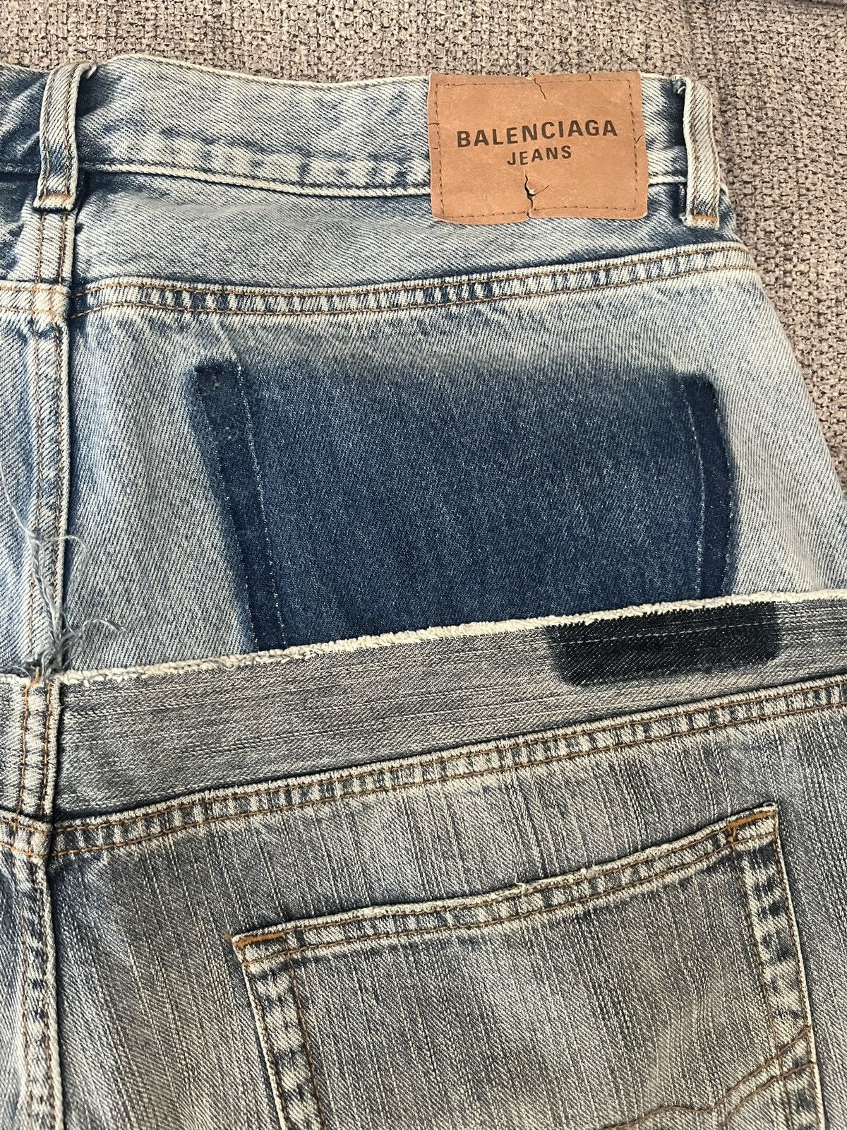 Balenciaga BALENCIAGA CUT UP DENIM BLUE Size US 33 - 4 Thumbnail