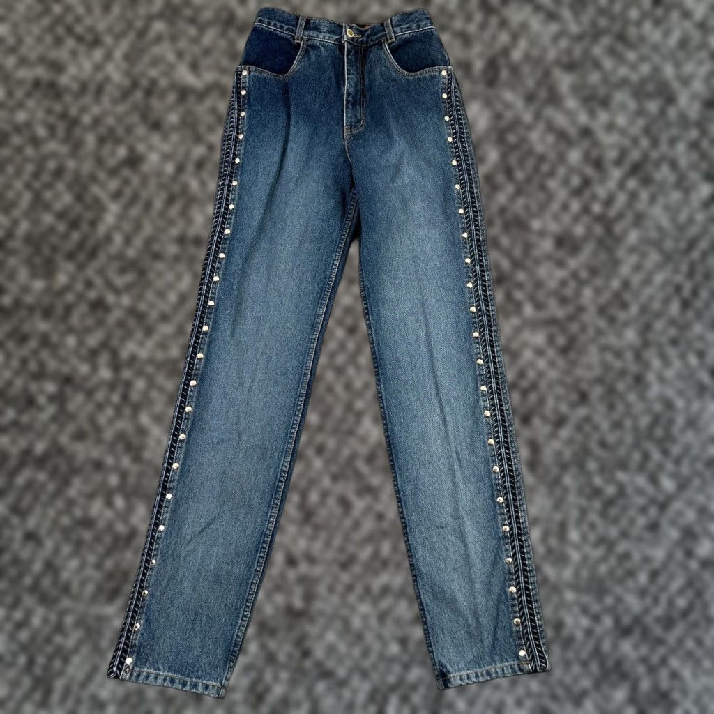 Denime VINTAGE Lawman Women's Jeans Slim Fit 11 High Rise Blue Denim Cowgirl Western Styles Size 32" / US 10 / IT 46 - 1 Thumbnail