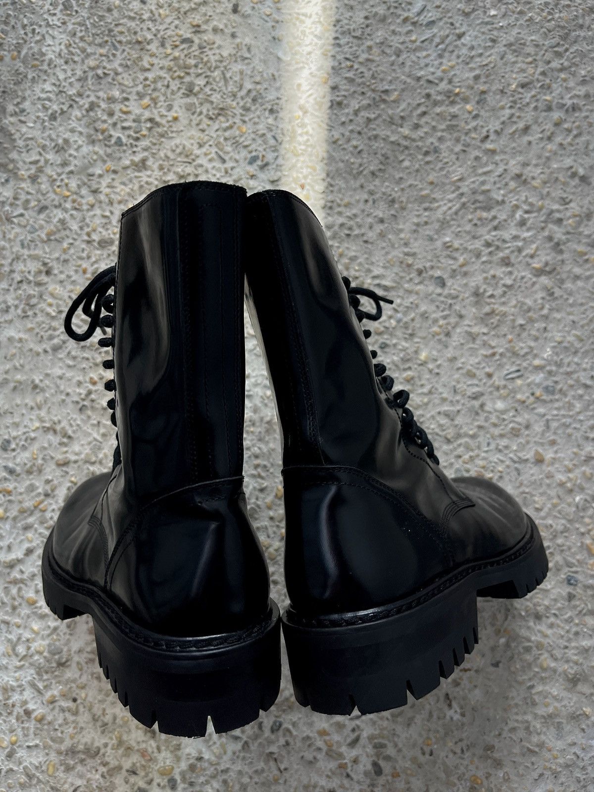 Ann Demeulemeester Alec Patent Leather Combat Boots Size US 8 / IT 38 - 7 Thumbnail