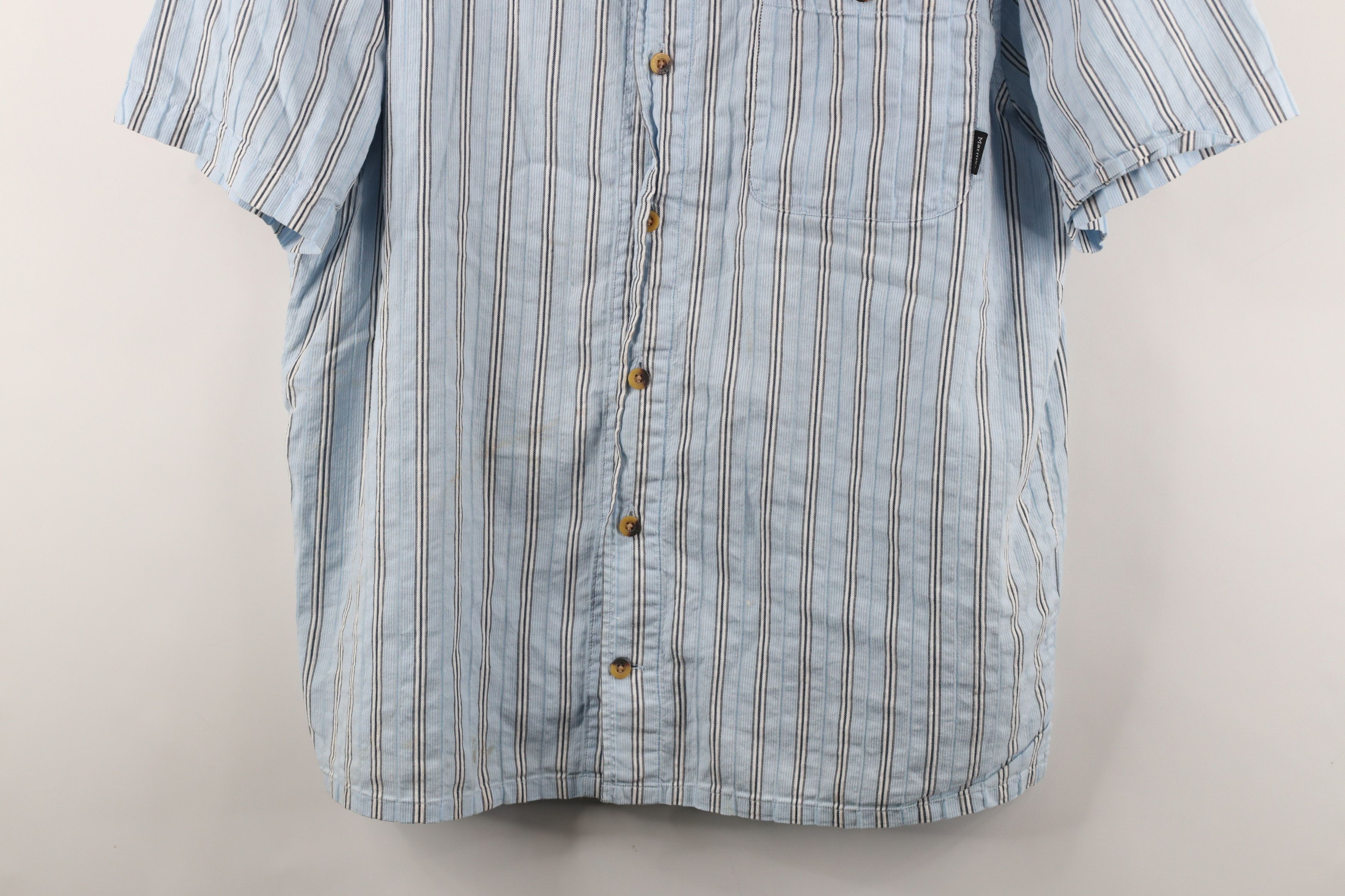 Marmot × Vintage Marmot Striped Seersucker Short Sleeve Button Shirt Blue Size US L / EU 52-54 / 3 - 3 Thumbnail