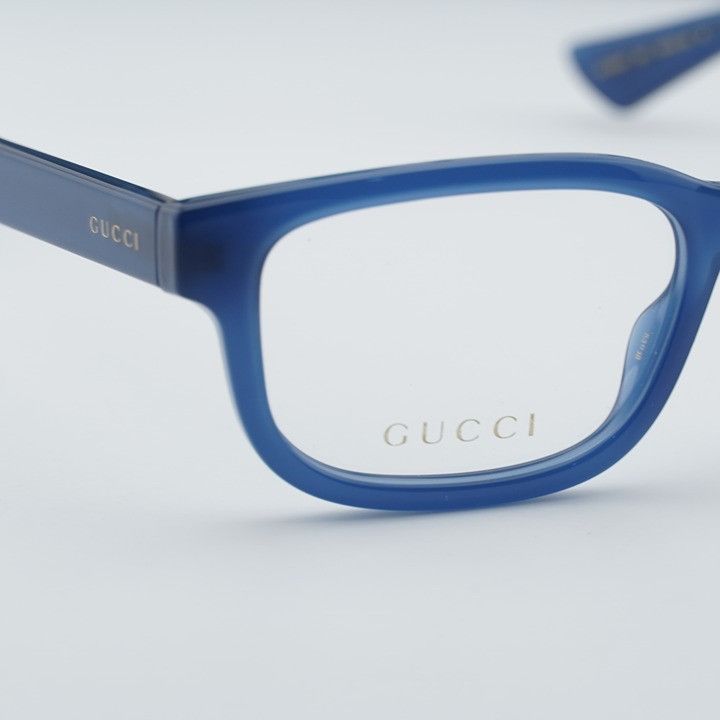Gucci Gucci GG1584O 003 Men Eyeglasses Blue 53mm Rectangle Frame Size ONE SIZE - 10 Thumbnail