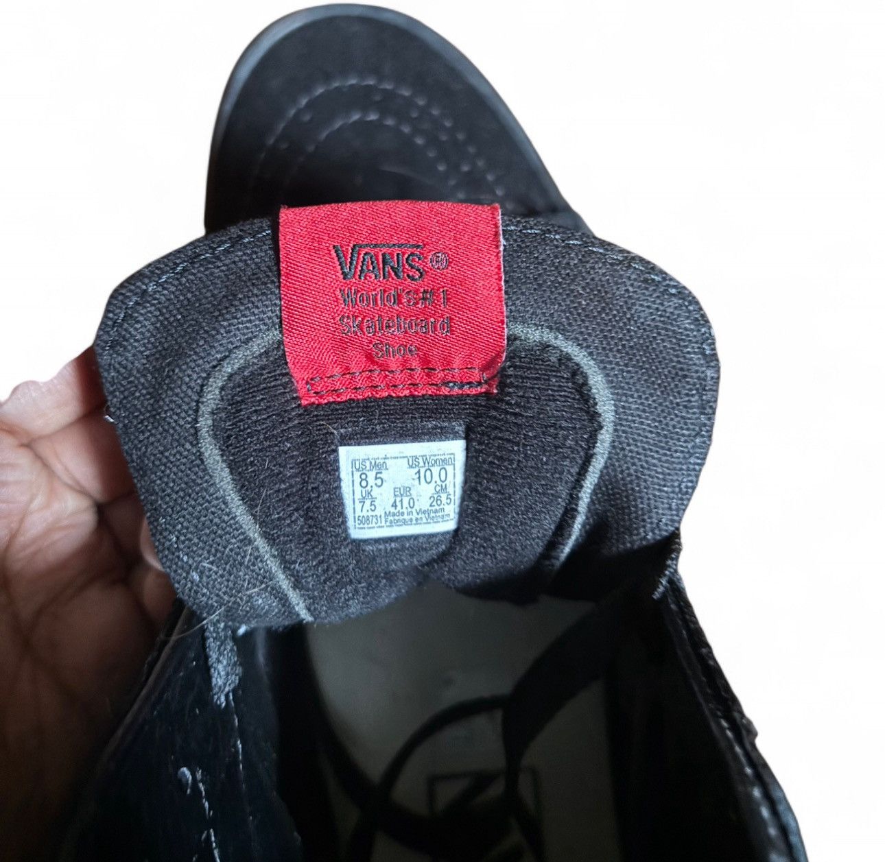 Vans Vans Sk8-Hi Black Monochrome Size US 8.5 / EU 41-42 - 5 Thumbnail
