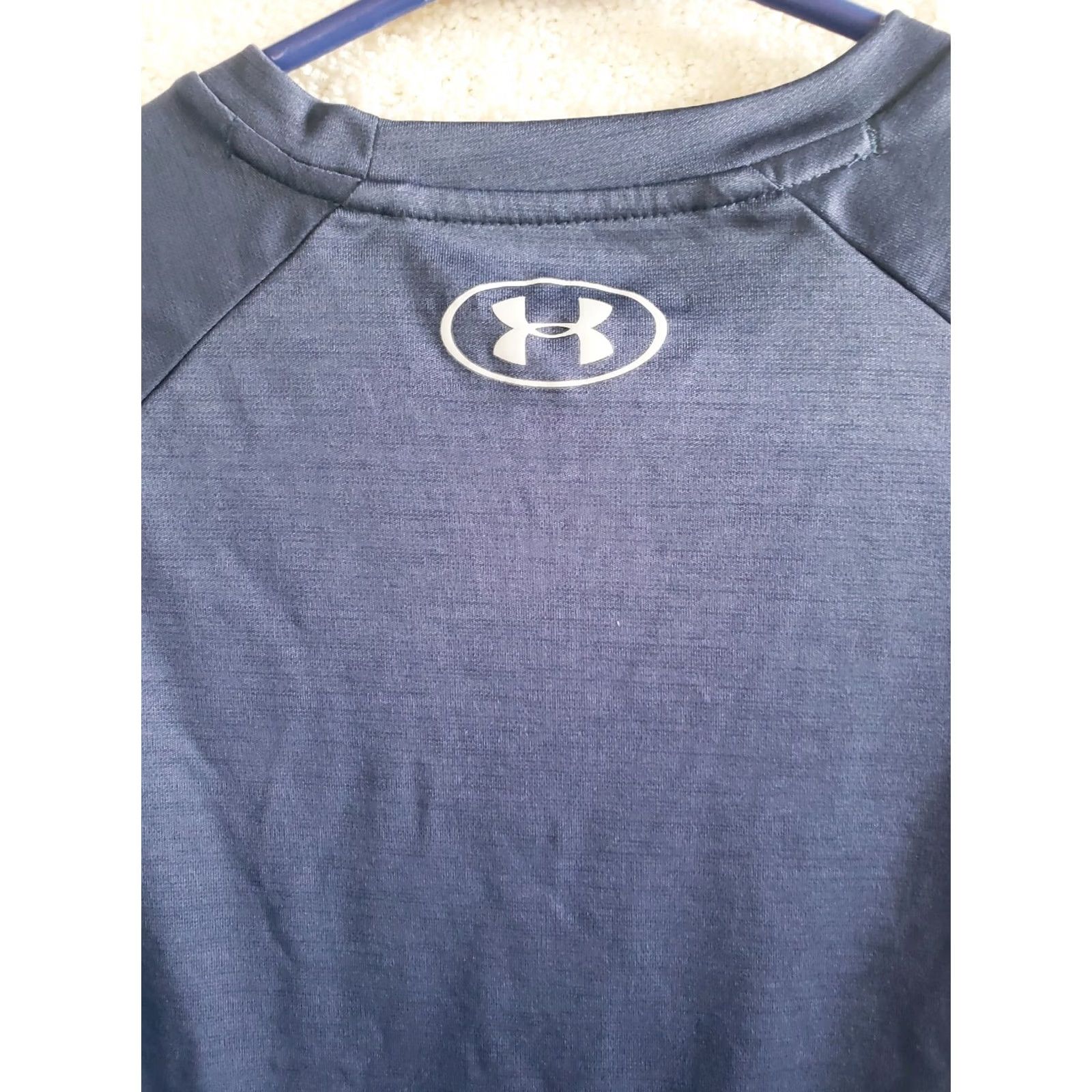 Under Armour UNDER ARMOUR HeatGear T-Shirt Navy Blue Short Sleeve Crew Neck Mens M Loose Fit Polyester Spandex UA Logo Basic Tee Men Size US M / EU 48-50 / 2 - 7 Thumbnail