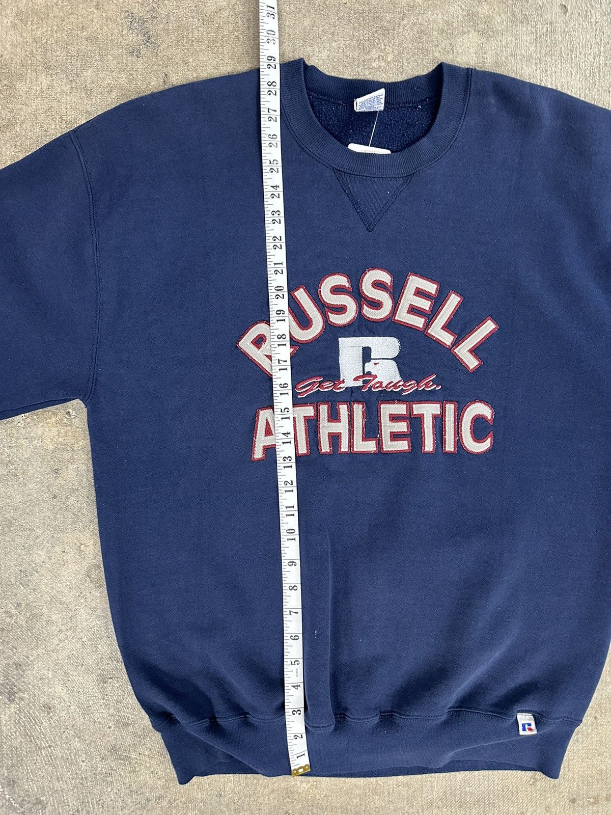 Russell Athletic × Vintage Vintage 90s Russell Athletic Navy Blue Sweatshirt Size US XL / EU 56 / 4 - 11 Thumbnail