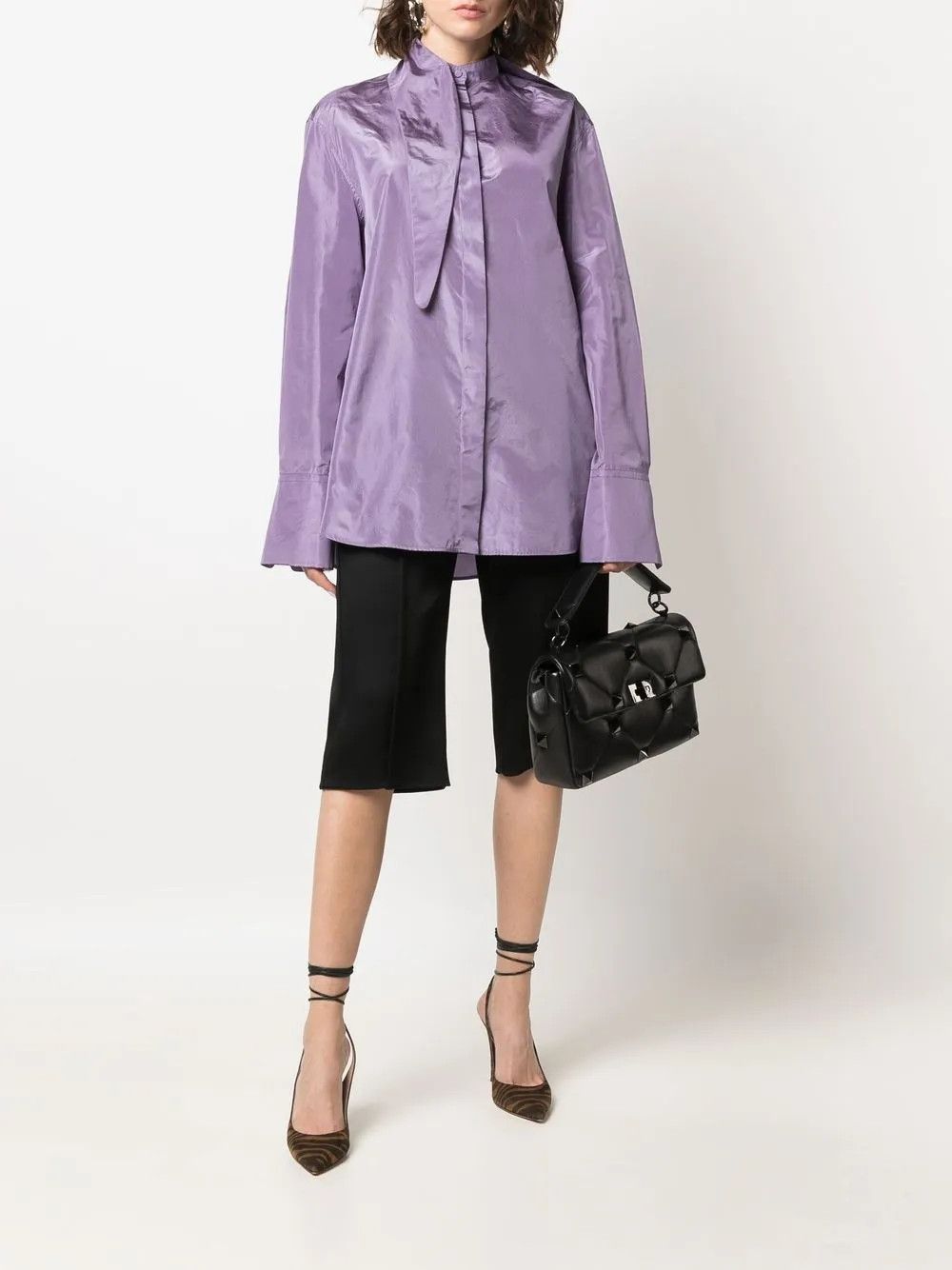 Valentino o1y0326 Solid Color Shirt in Mauve Size L / US 10 / IT 46 - 5 Thumbnail
