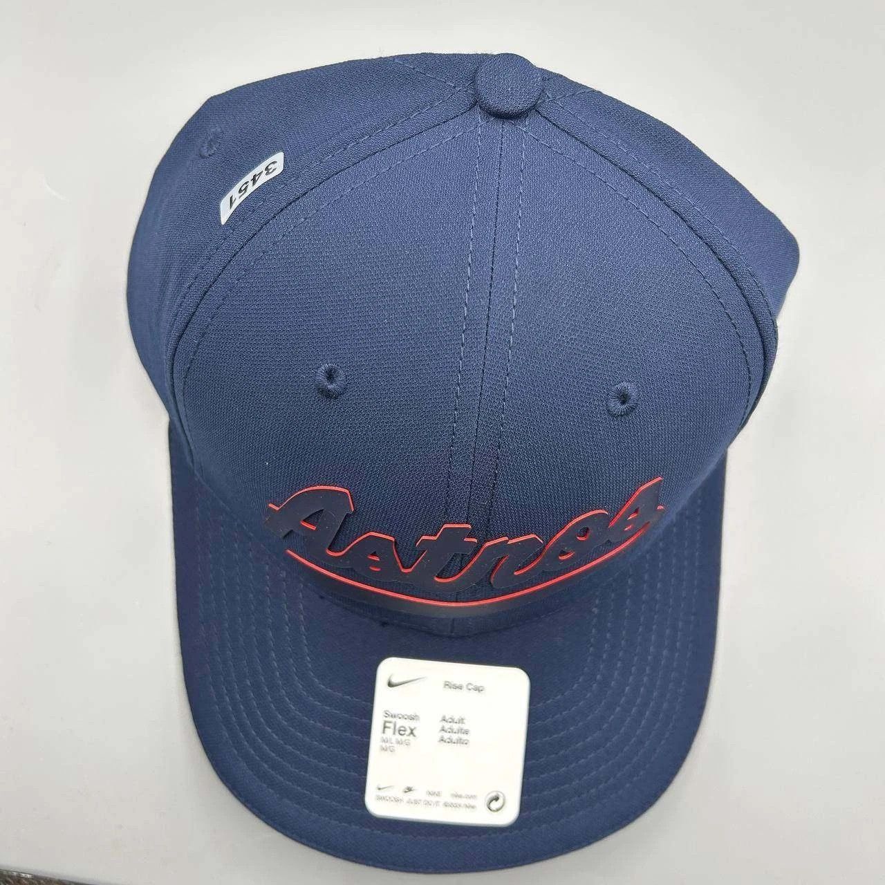 Nike Houston Astros x Nike Rise Flex Hat Men M-L Stretch Fitted Size ONE SIZE - 8 Thumbnail