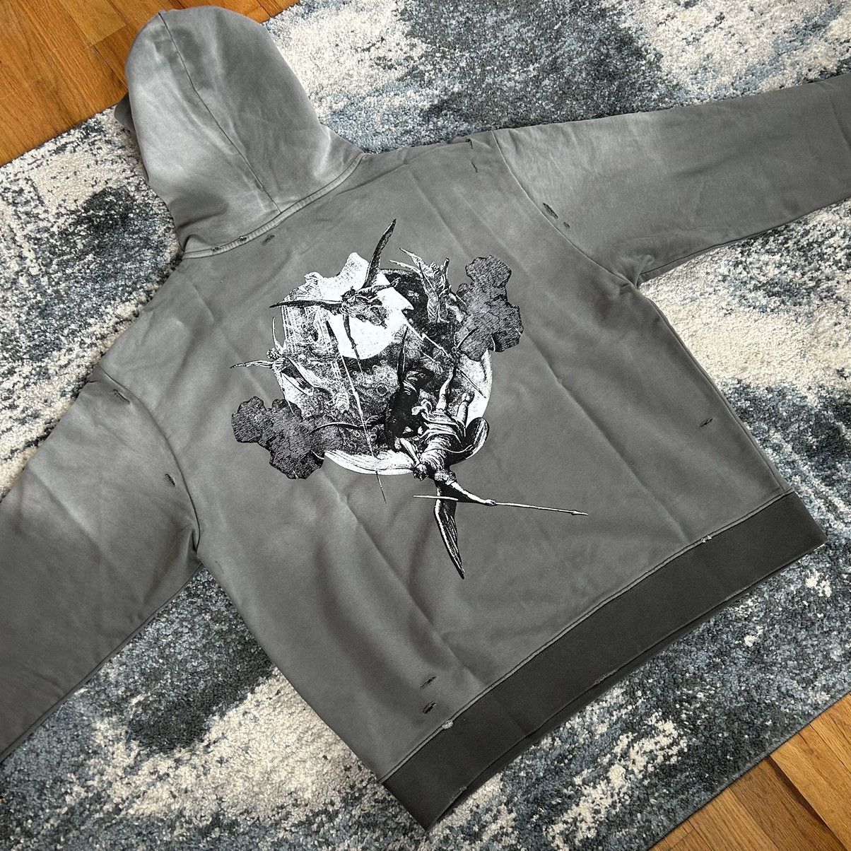 Revenge KOSUKE KAWAMURA DiSTRESSED GLiTCH LOGO HOODiE SWEATSHiRT Size US XL / EU 56 / 4 - 15 Thumbnail