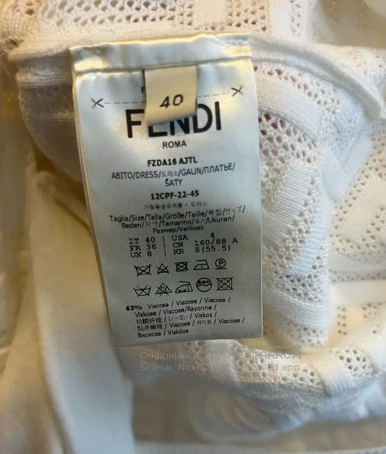 Fendi Fendi White double-F women's logo knit two-piece sleeveles Size XS / US 0-2 / IT 36-38 - 4 Thumbnail